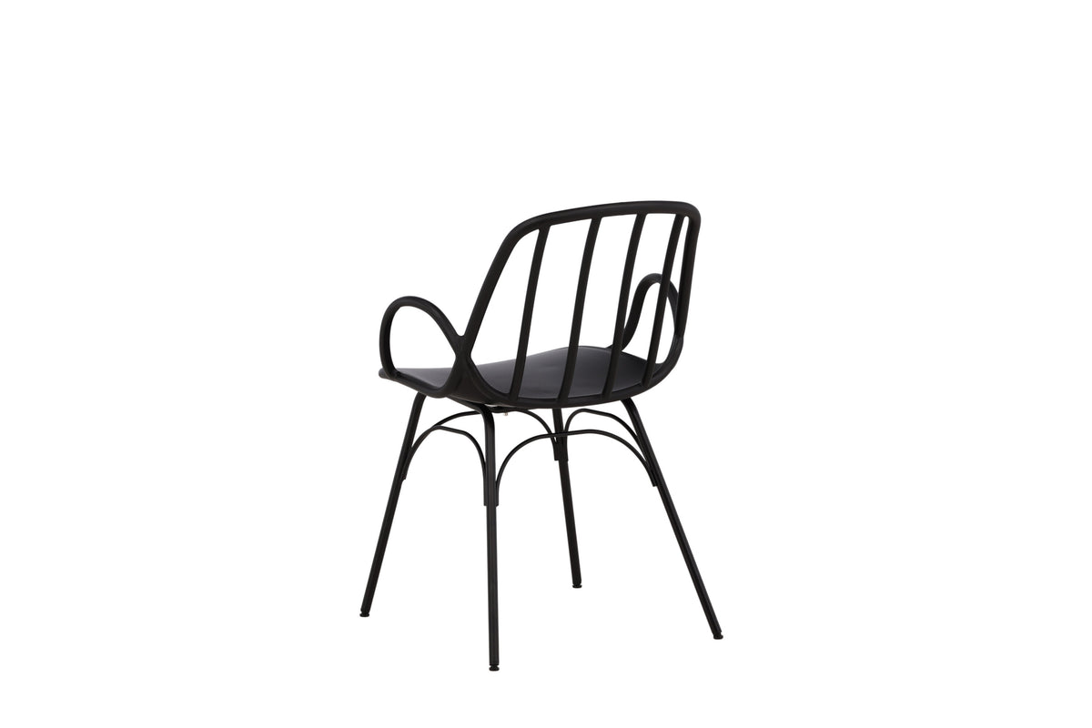2er-Set Esszimmerstühle Dyrön mit Armlehnen - Schwarz - Venture Home - le canapé