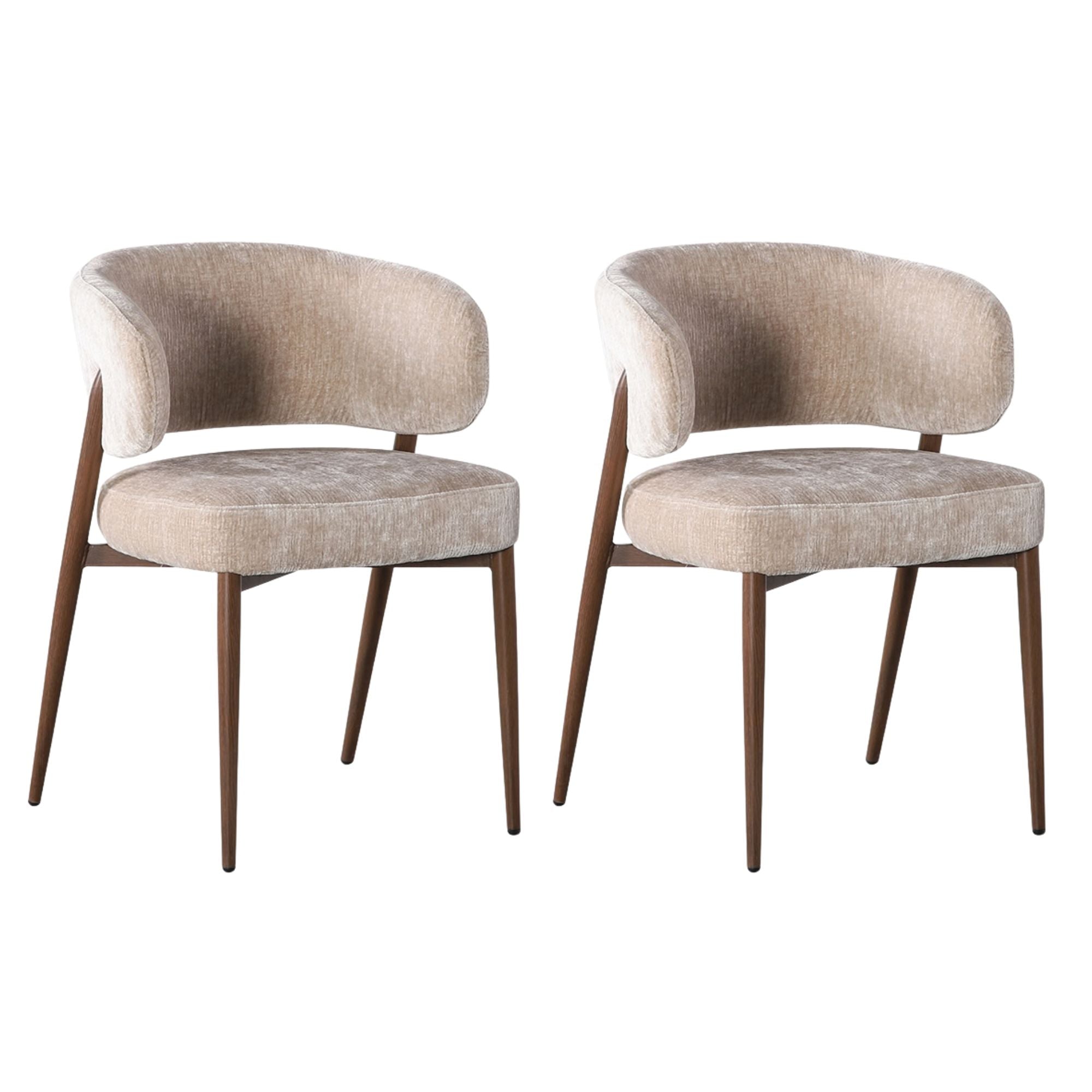 2er-Set Esszimmerstühle Fuji - Beige