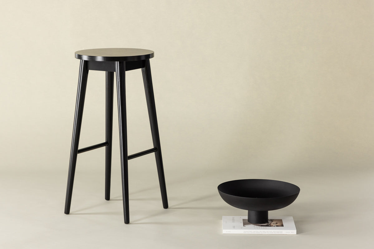 2er-Set Barhocker Mollösand aus Massivholz mit Fußstütze - Schwarz - Venture Home - le canapé