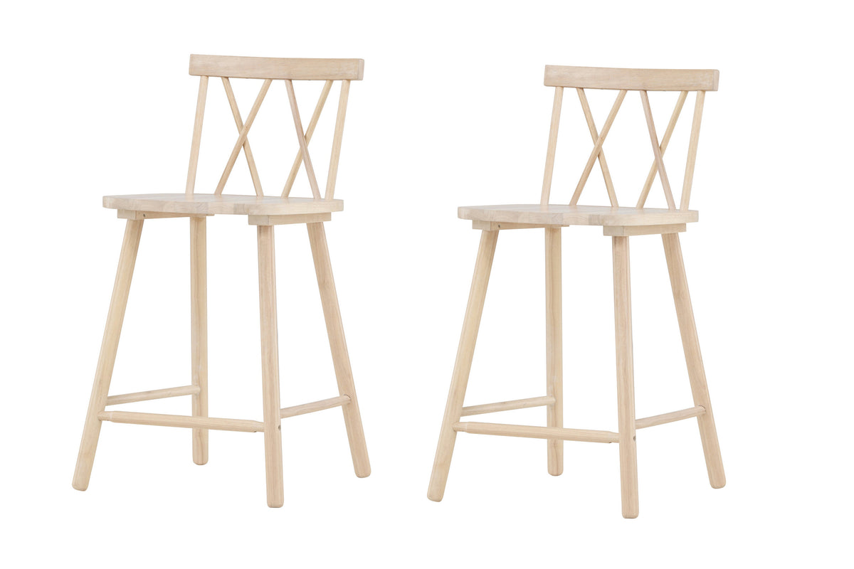 2er-Set Barhocker Mollöström aus Massivholz mit Fußstütze - Venture Home - le canapé