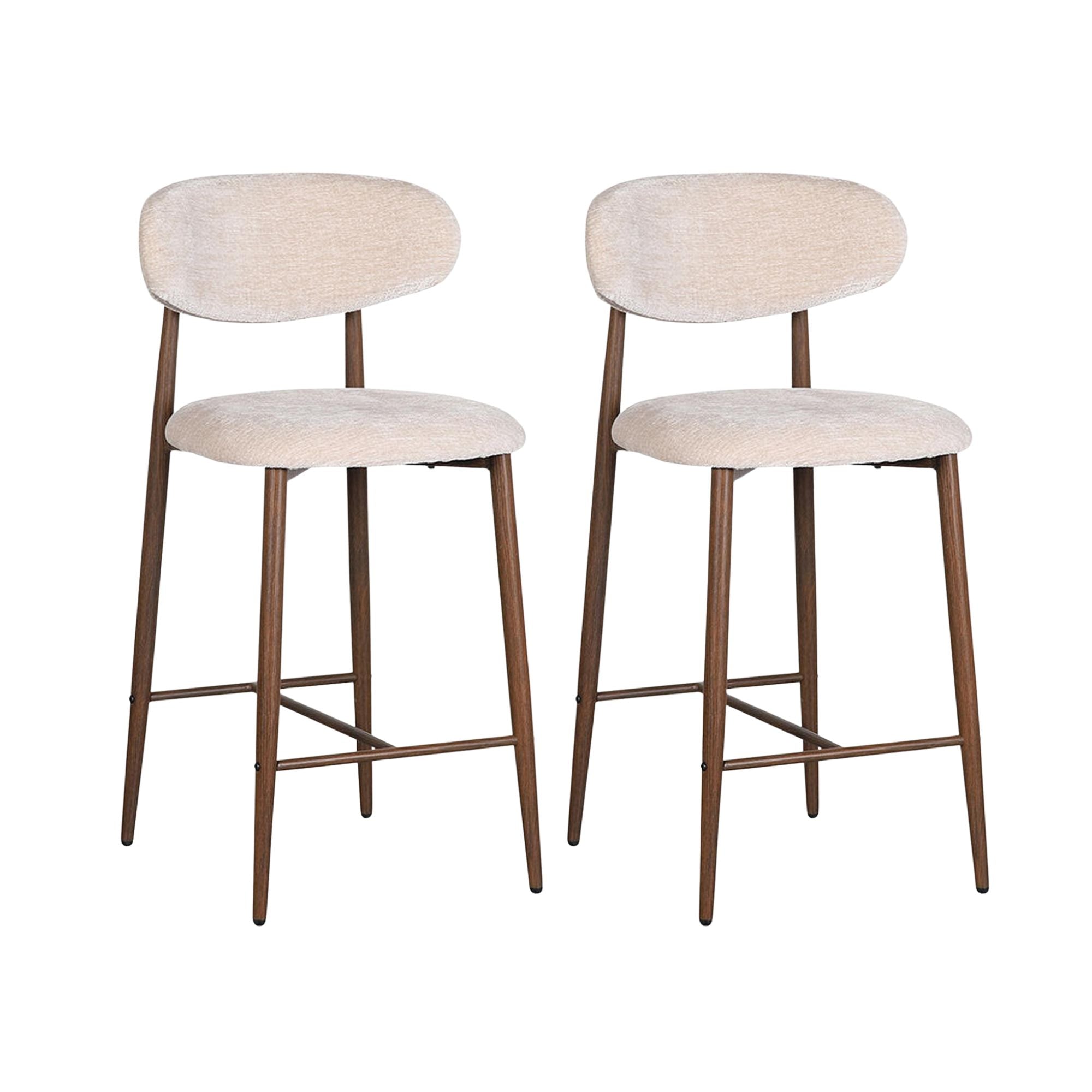 2er-Set Barhocker Küche Japandi - Beige