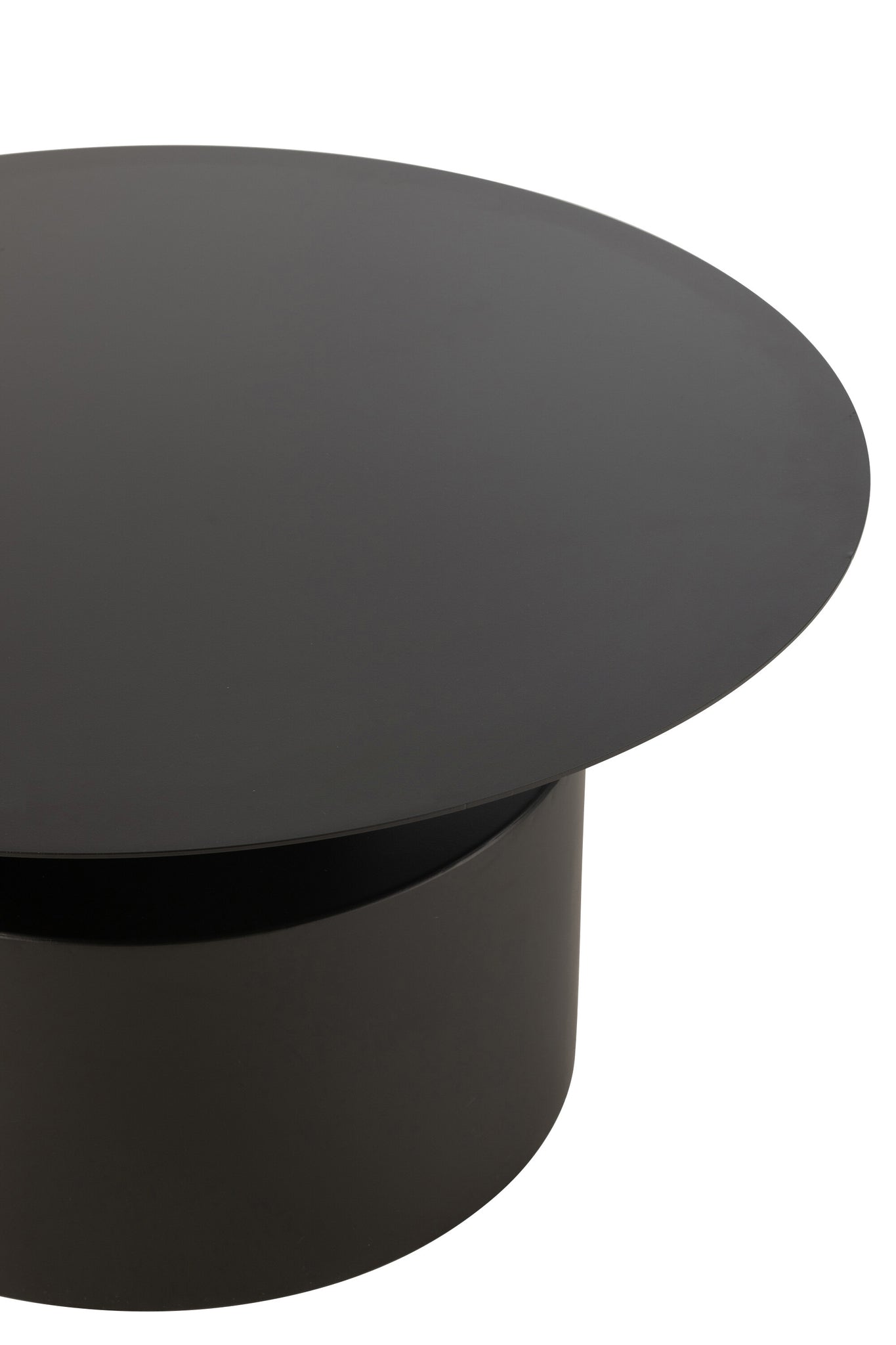 Couchtisch rund 80cm aus Metall - Schwarz