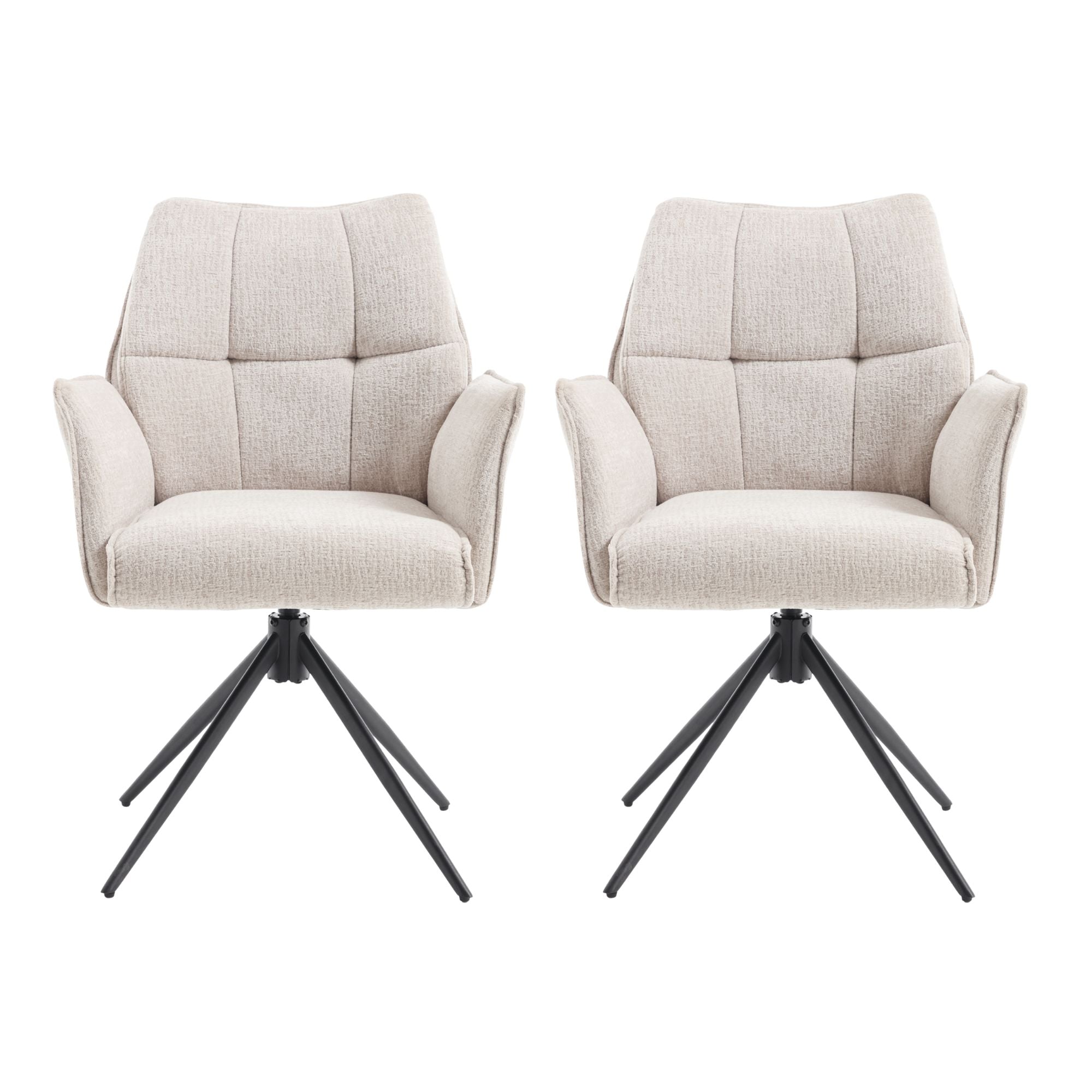 2er-Set Esszimmerstühle Sem drehbar - Beige