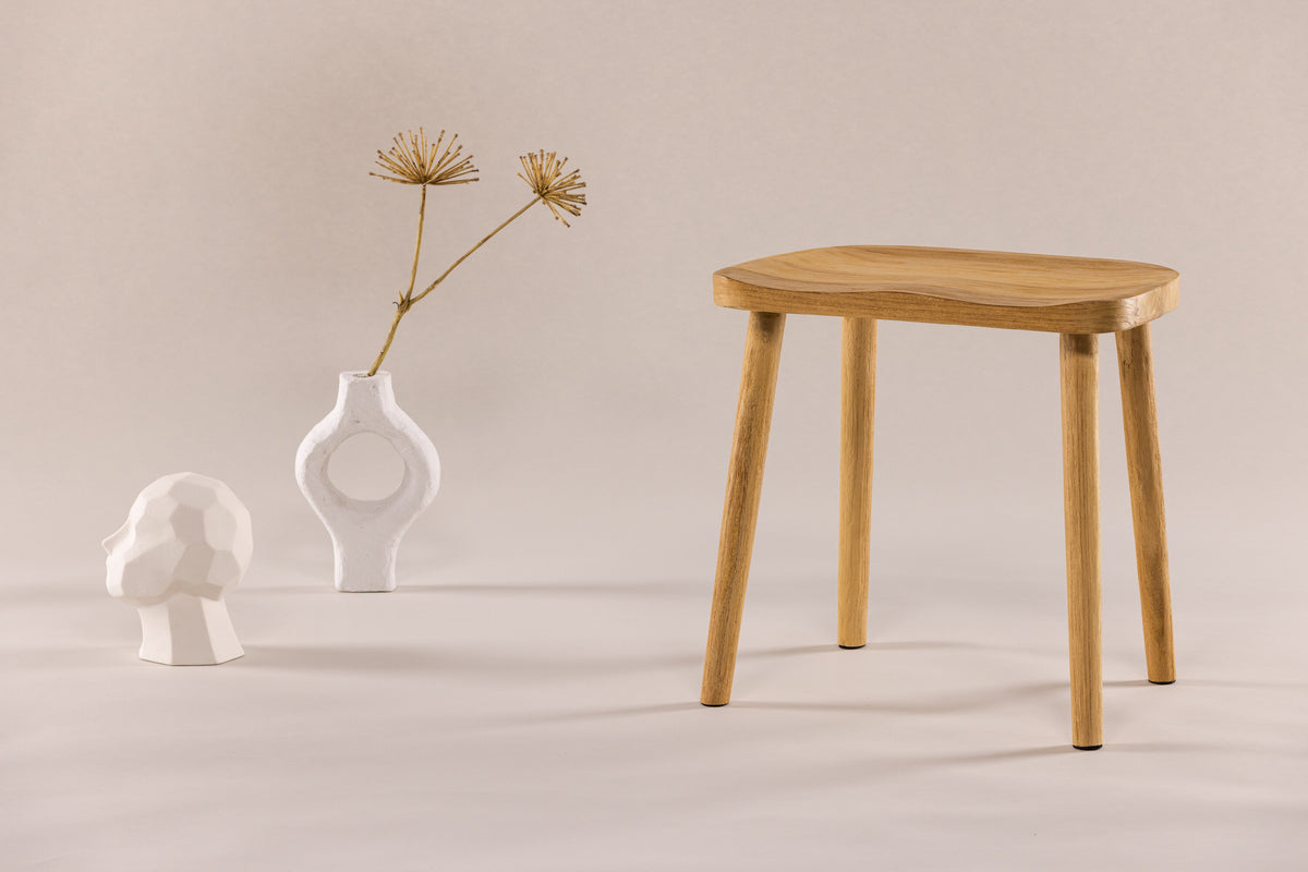 Hocker Orust aus Massivholz - Weiß - Venture Home - le canapé