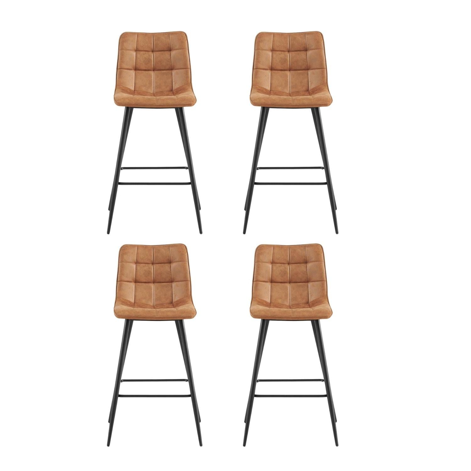 4er-Set Barhocker Lucille - Cognac-Barhocker-Benoa-le canapé