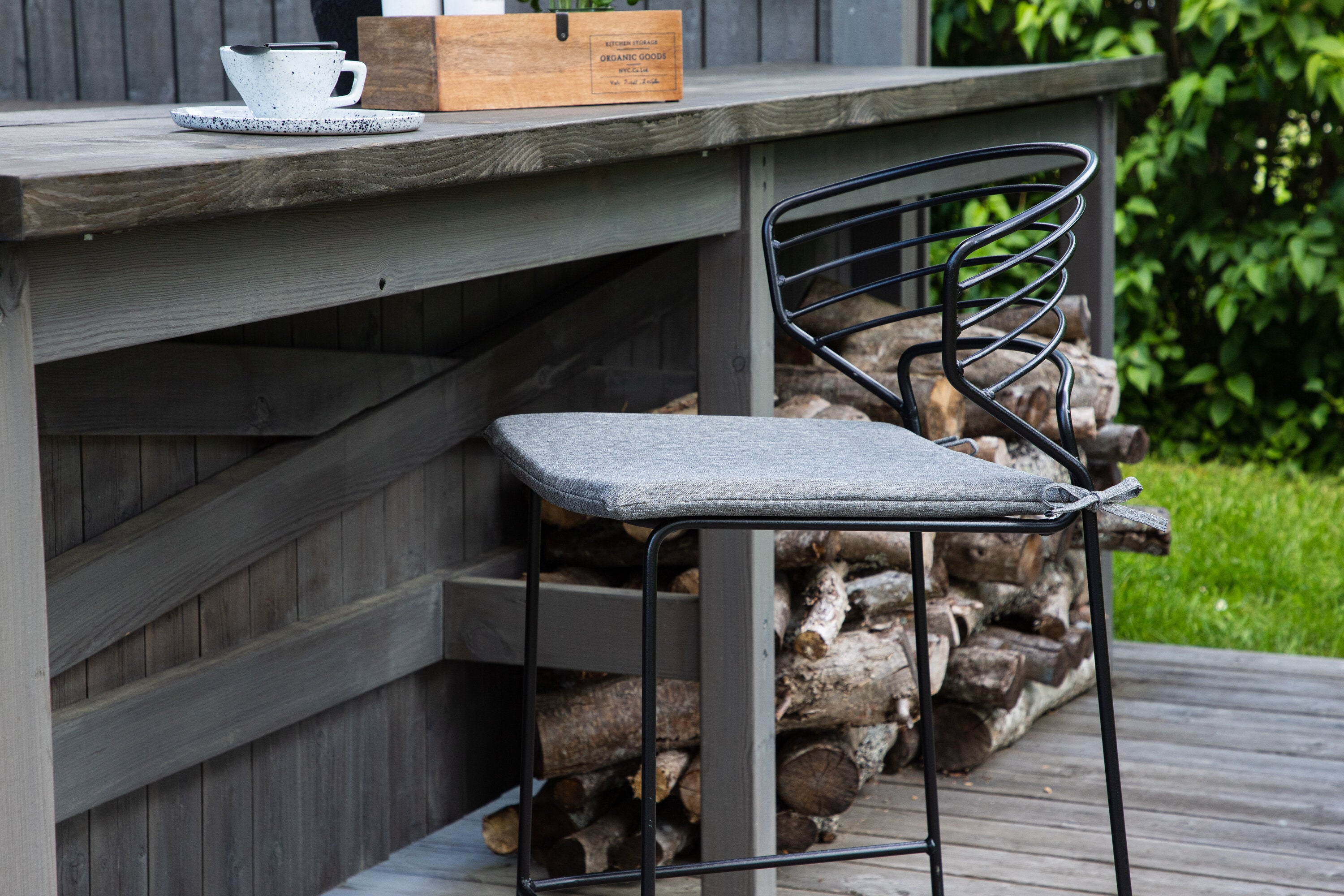 4er-Set Barhocker Milano aus Metall - Schwarz-Outdoor Stühle-Venture Home-le canapé