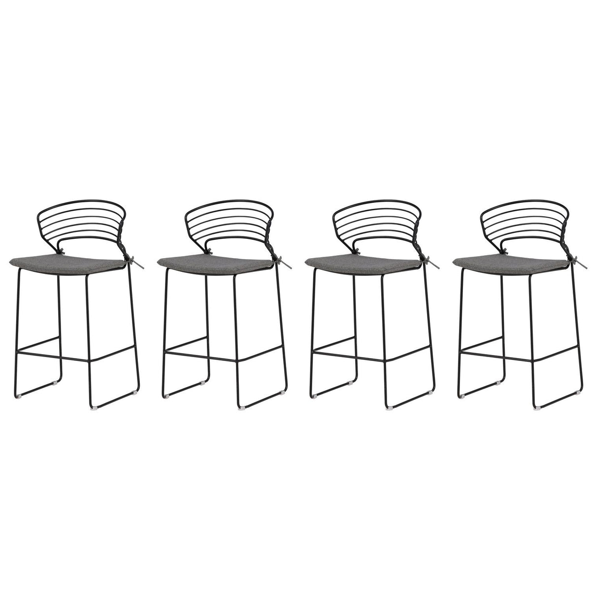 4er-Set Barhocker Milano aus Metall - Schwarz-Outdoor Stühle-Venture Home-le canapé