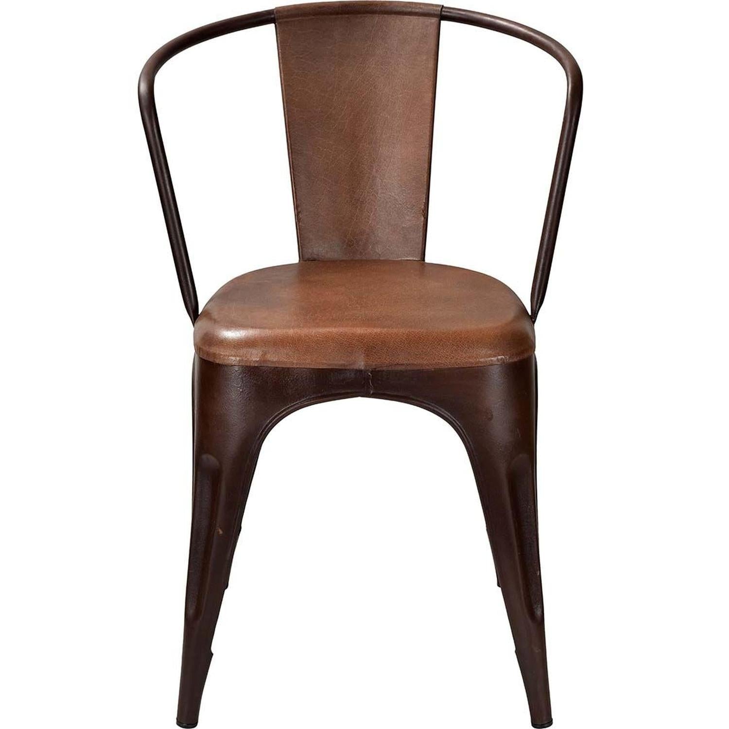 4er-Set Esszimmerstühle Living - Cognac & Leder-Armlehnenstuhl-Trademark Living-le canapé