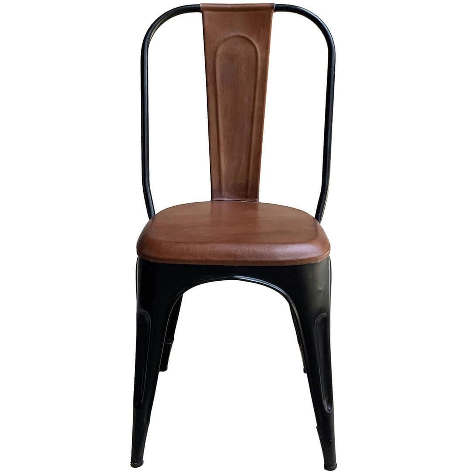 4er-Set Esszimmerstühle Living - hohe Rückenlehne - Schwarz mit Leder-Esszimmerstuhl-Trademark Living-le canapé