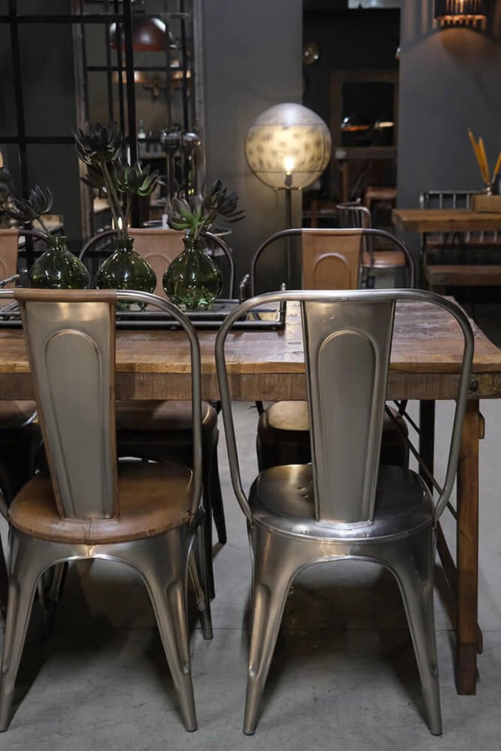 4er-Set Esszimmerstühle Living mit hoher Rückenlehne - Leder glänzend-Esszimmerstühle-Trademark Living-le canapé
