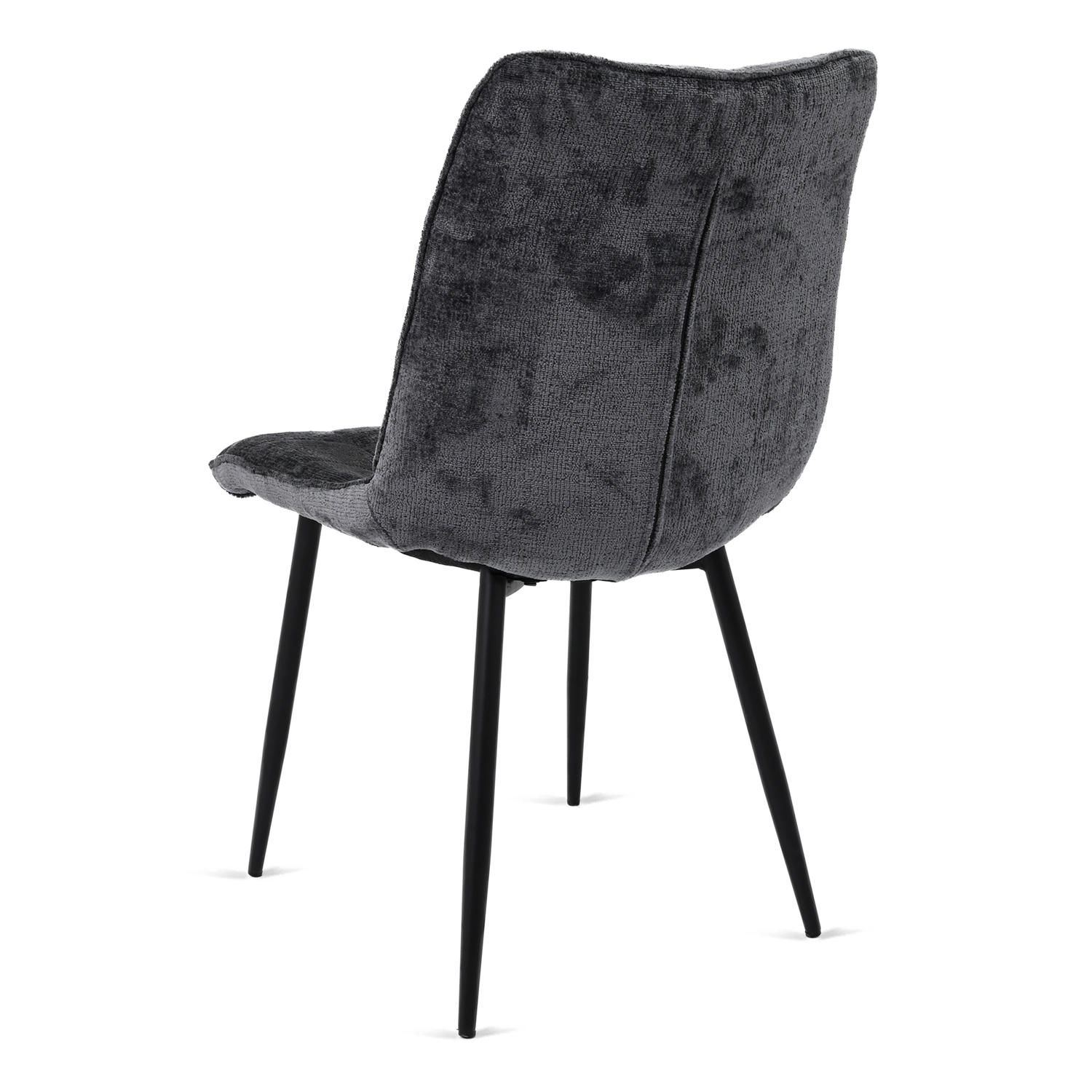 4er-Set Esszimmerstühle Lucille aus Chenille - Petrol-Esszimmerstühle-Benoa-le canapé