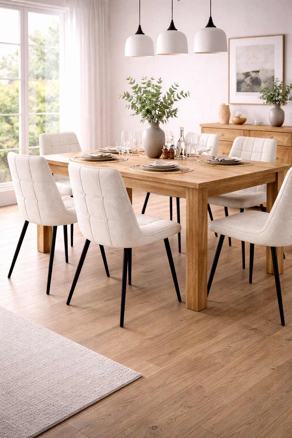 4er-Set Esszimmerstühle Lucille - Beige-Esszimmerstühle-Benoa-le canapé
