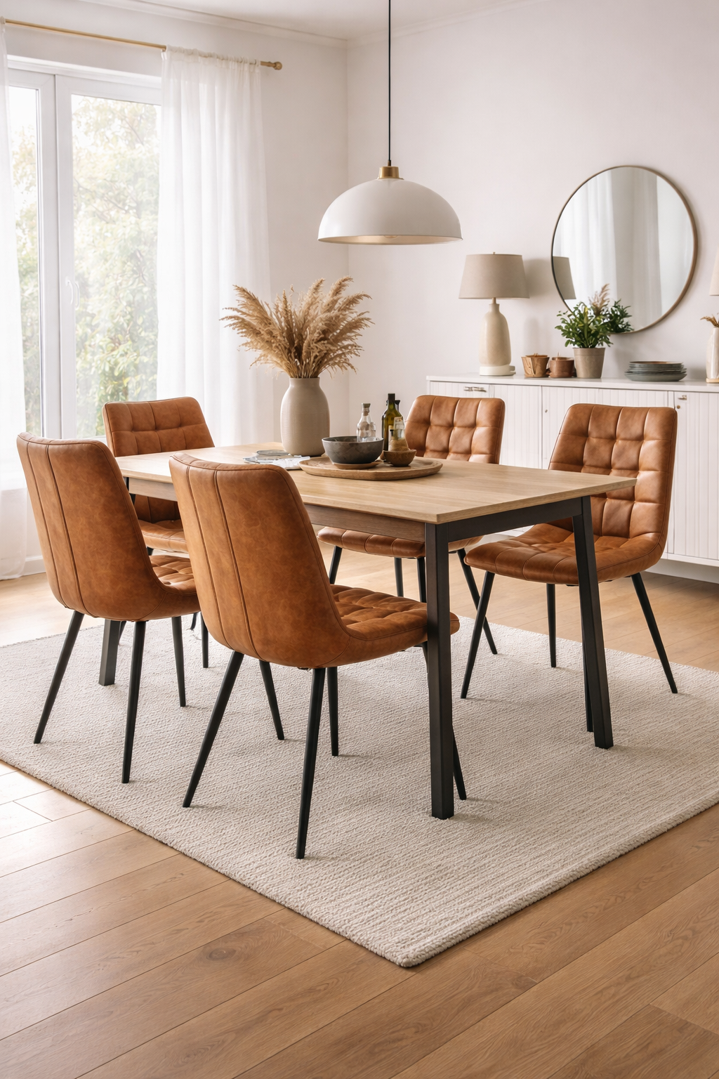 4er-Set Esszimmerstühle Lucille - Cognac-Esszimmerstuhl-Benoa-le canapé