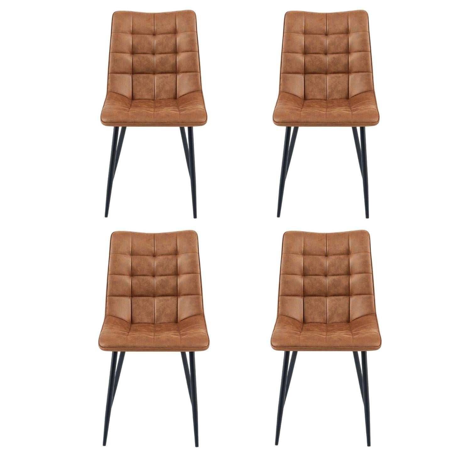 4er-Set Esszimmerstühle Lucille - Cognac-Esszimmerstühle-Benoa-le canapé