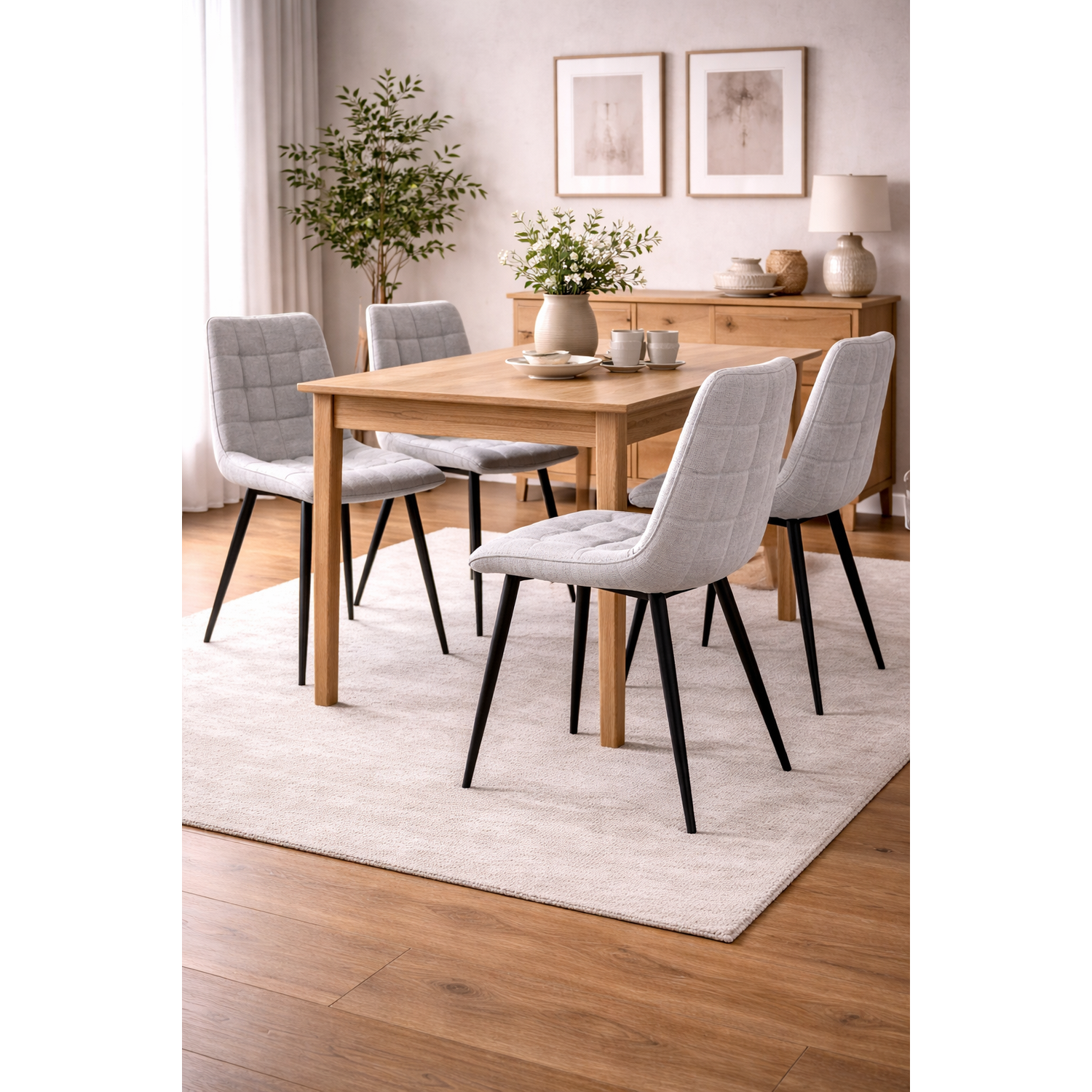 4er-Set Esszimmerstühle Lucille - Grau-Esszimmerstuhl-Benoa-le canapé