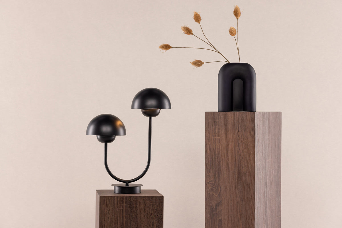 Tischlampe Lyckorna aus Metall - Schwarz - Venture Home - le canapé