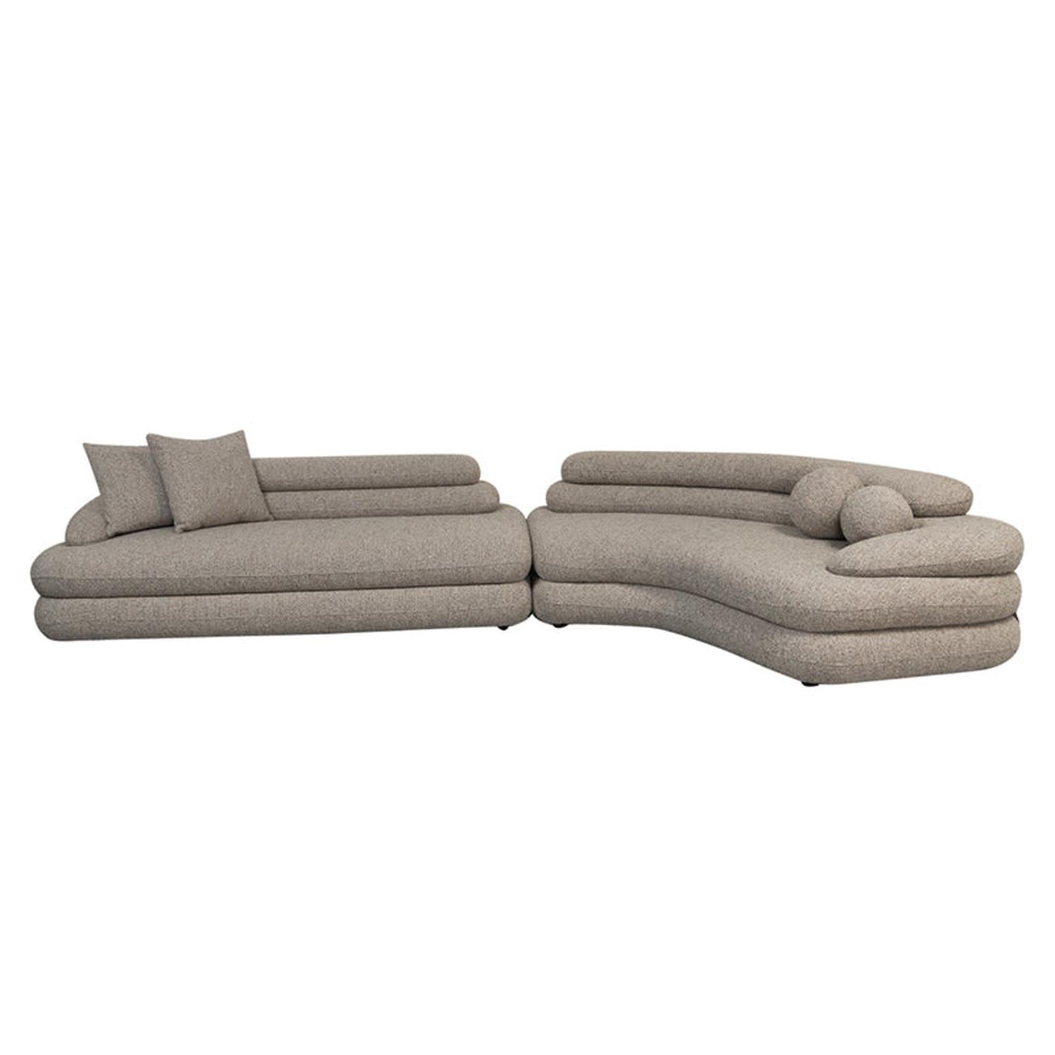 6-Sitzer Sofa Cairo aus Teddy-Bouclé - Sand-6-Sitzer Sofa-Pole to Pole-le canapé