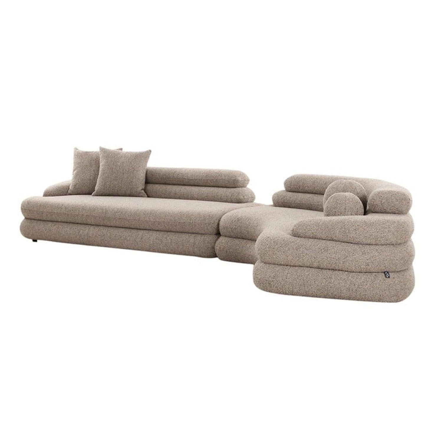 6-Sitzer Sofa Cairo aus Teddy Bouclé - Sand-6-Sitzer Sofas-Pole to Pole-le canapé
