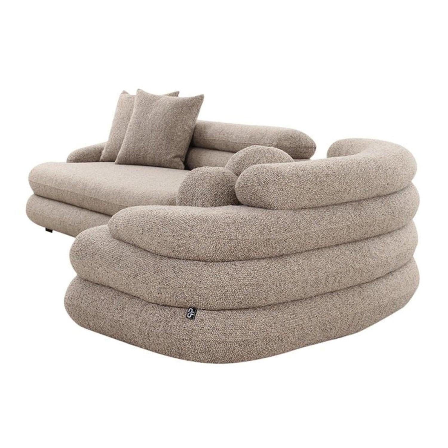 6-Sitzer Sofa Cairo aus Teddy Bouclé - Sand-6-Sitzer Sofas-Pole to Pole-le canapé