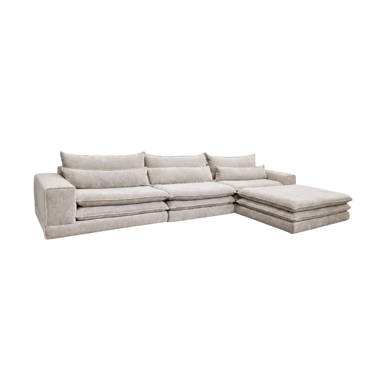 6-Sitzer Sofa London mit Chaiselounge - Beige-6-Sitzer Sofas-Pole to Pole-le canapé