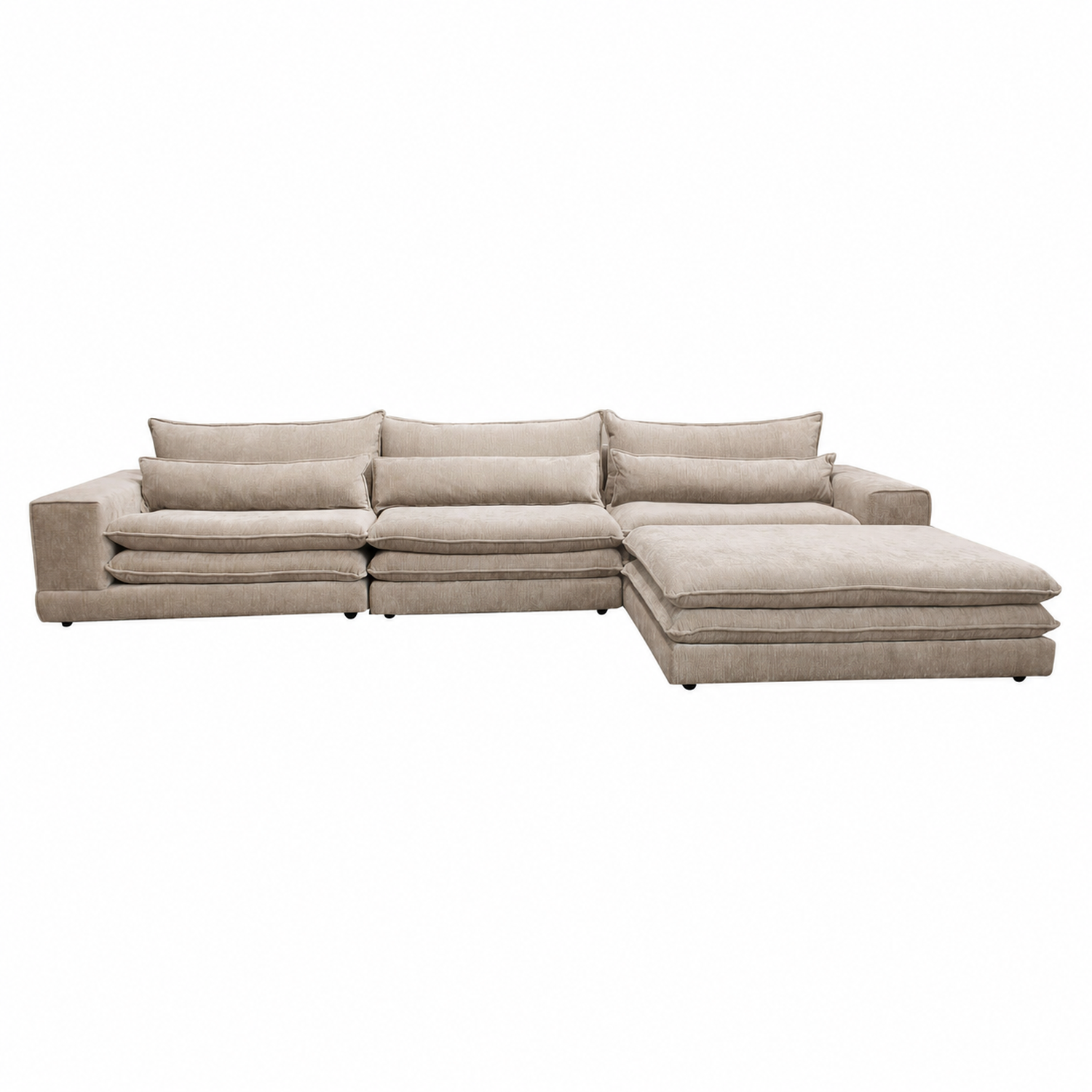 6-Sitzer Sofa London mit Chaiselounge - Beige-6-Sitzer Sofas-Pole to Pole-le canapé