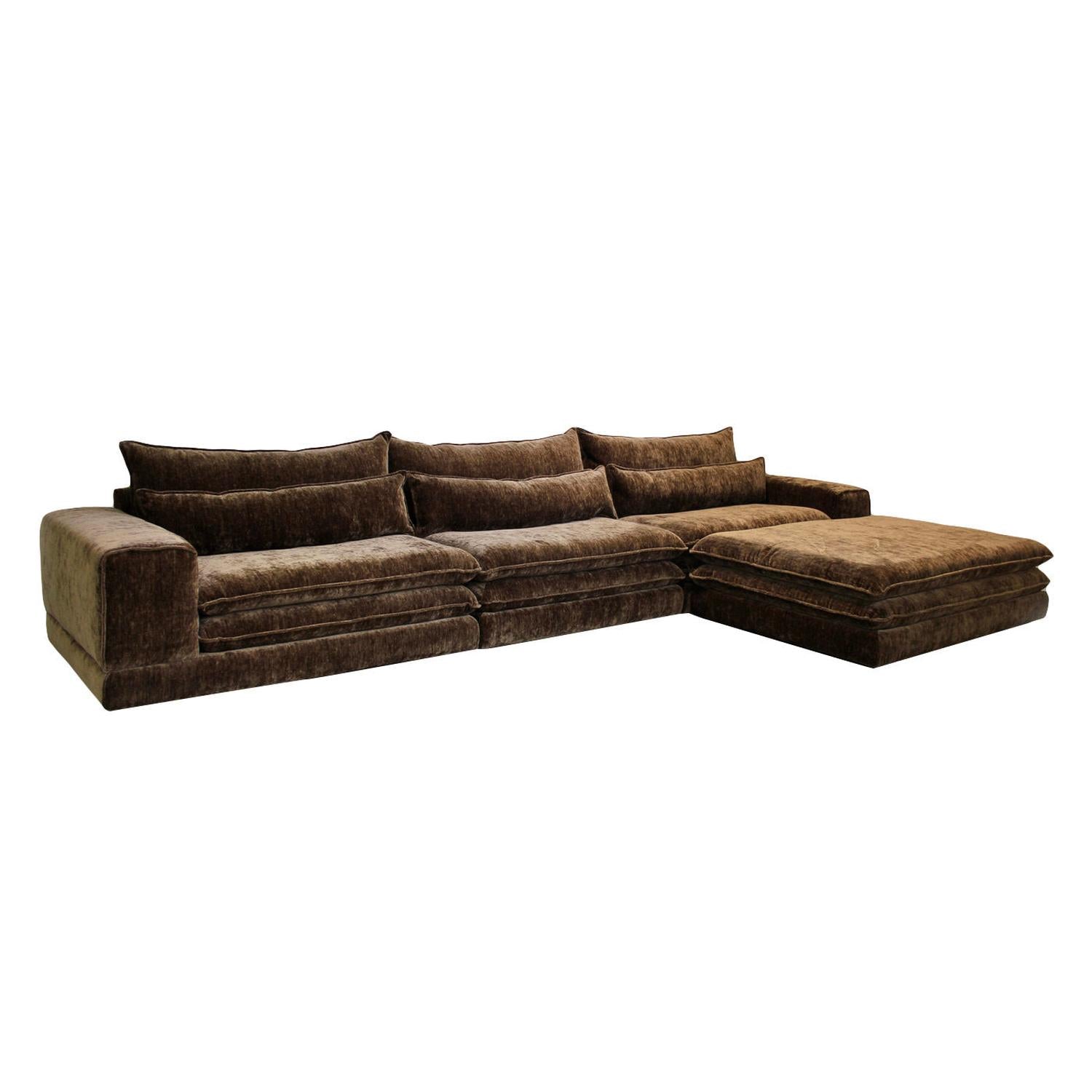 6-Sitzer Sofa London mit Chaiselounge - Dunkelbraun-6-Sitzer Sofas-Pole to Pole-le canapé