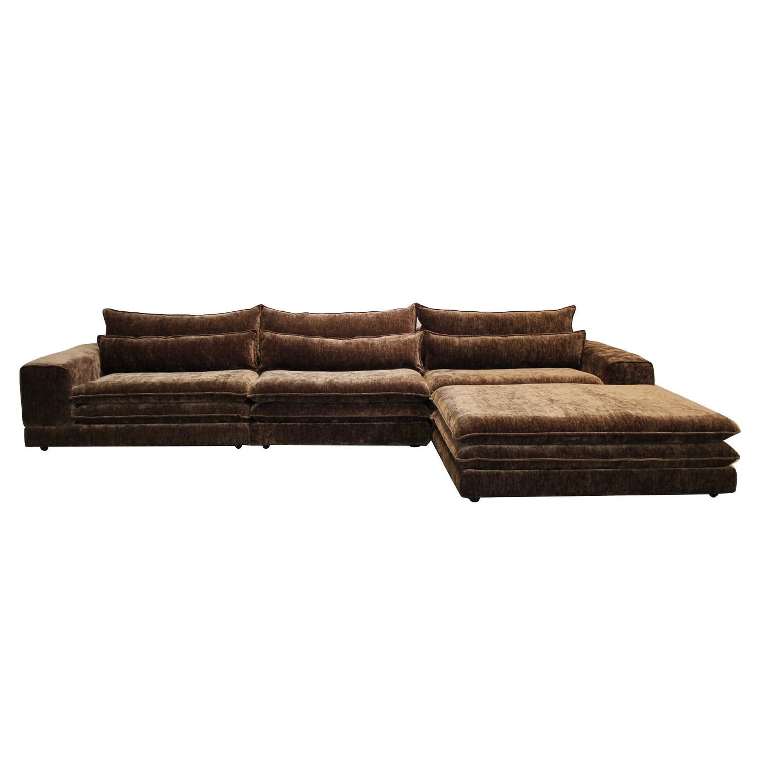 6-Sitzer Sofa London mit Chaiselounge - Dunkelbraun-6-Sitzer Sofas-Pole to Pole-le canapé