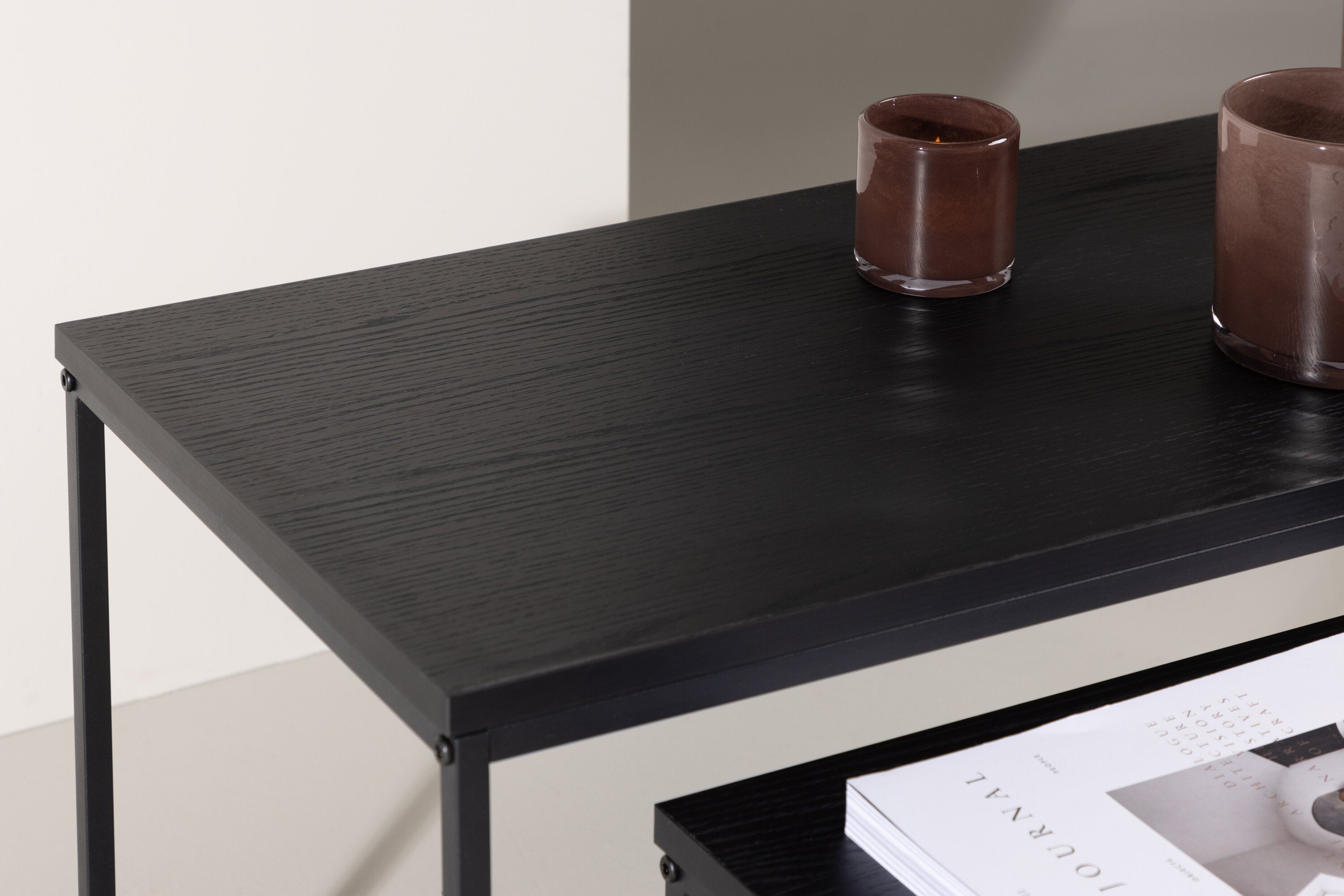 Couchtisch Metall 100cm mit Metallbeinen - Schwarz - Venture Home - le canapé