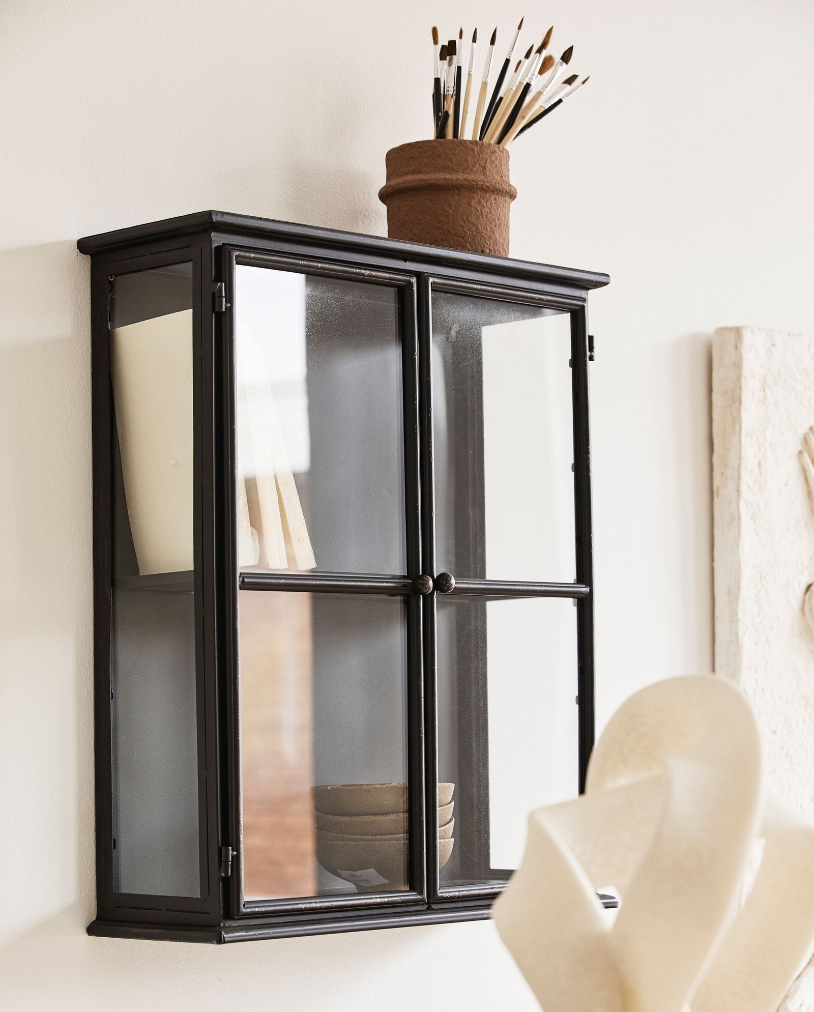 Wandschrank DOWNTOWN 50cm aus Glas - Schwarz - Nordal A/S - le canapé