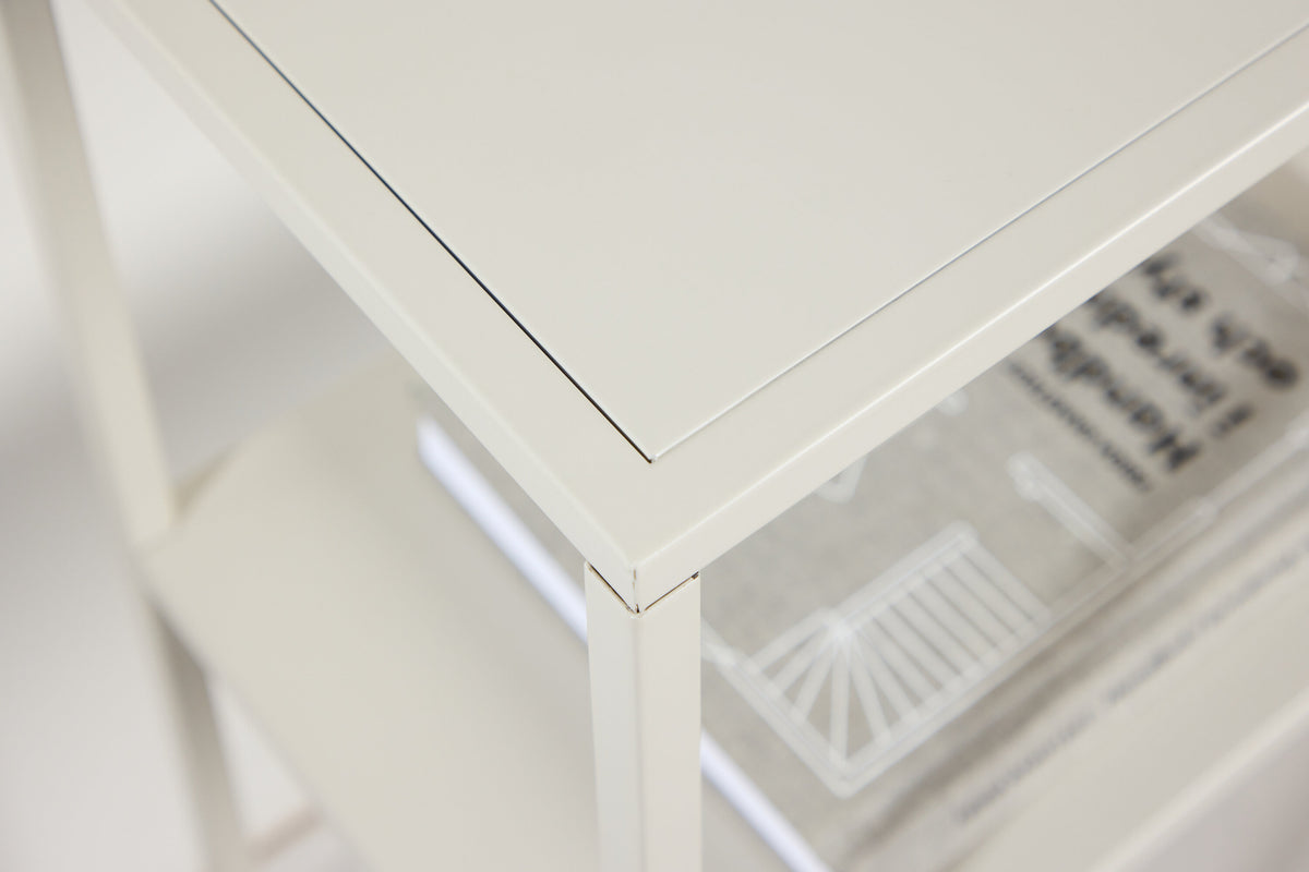 Standregal Staal 80cm aus Metall mit 2 Ablagen - Beige - Venture Home - le canapé