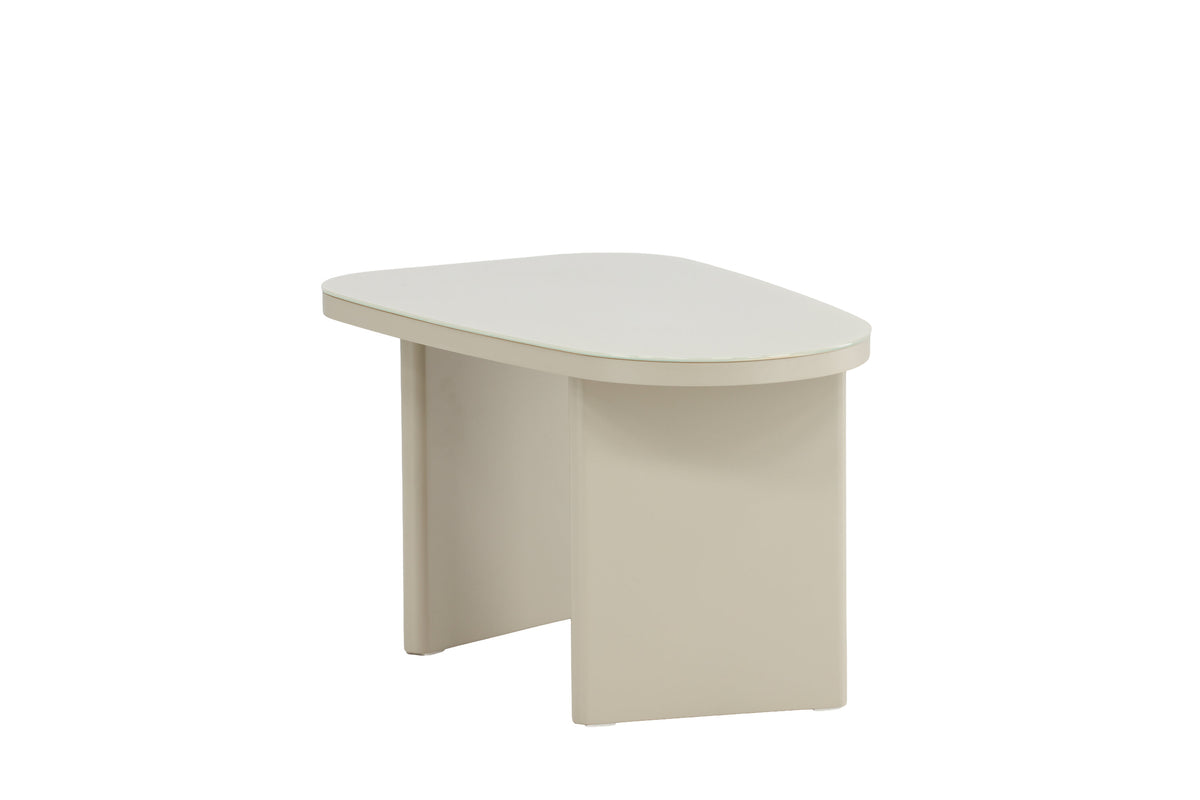 Beistelltisch Grönvik 70cm aus Glas - Beige - Venture Home - le canapé