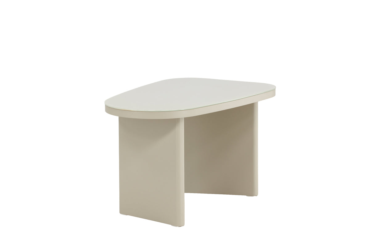 Beistelltisch Grönvik 70cm aus Glas - Beige - Venture Home - le canapé