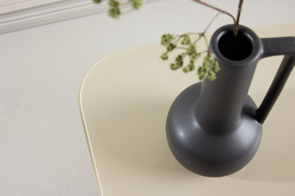 Beistelltisch Grönvik 70cm aus Glas - Beige - Venture Home - le canapé