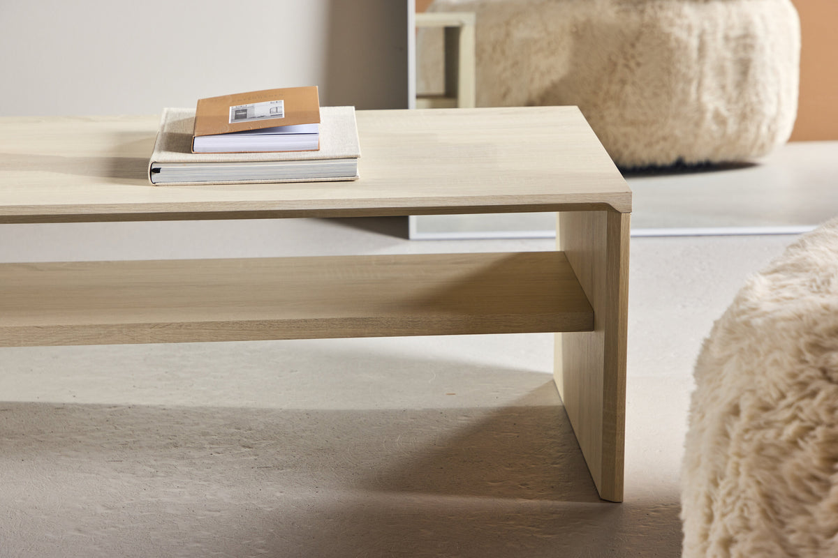 Couchtisch Telemarket 110cm mit Regalboden - Weiß - Venture Home - le canapé