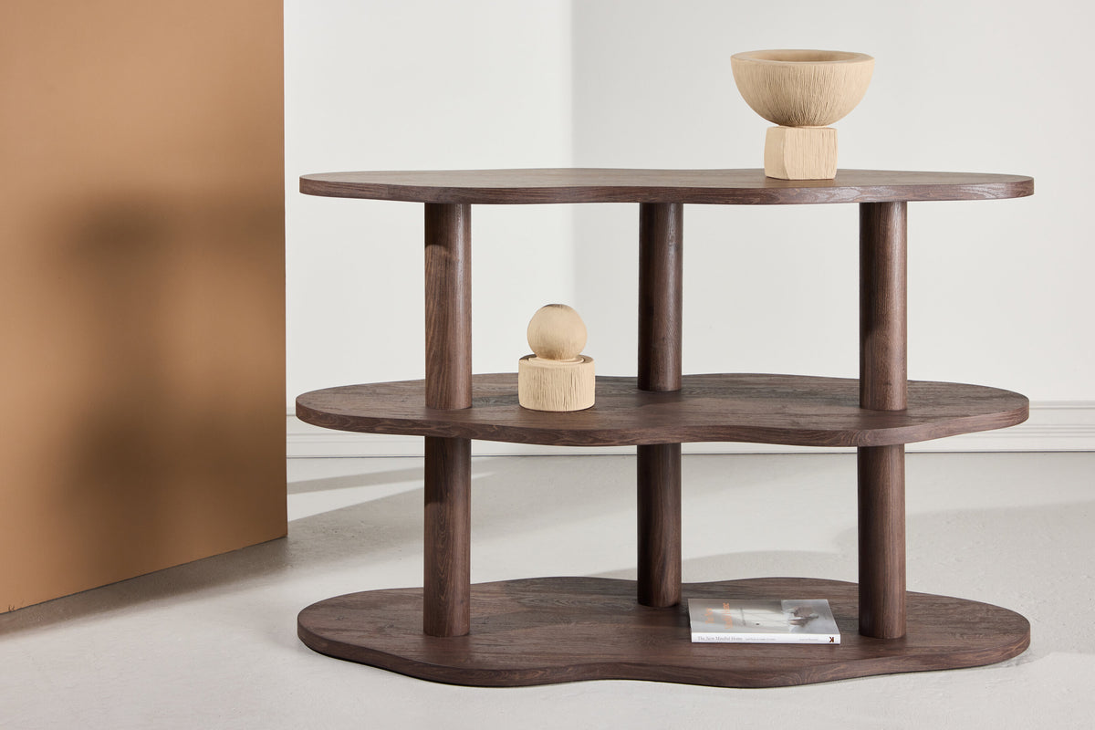Regal Moln 75cm mit drei Ebenen - Mokka - Venture Home - le canapé