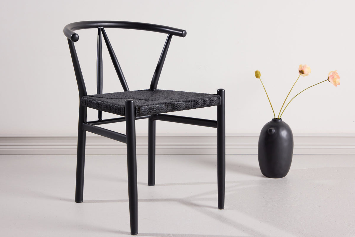 Esszimmerstuhl Alfons aus Metall - Schwarz - Venture Home - le canapé