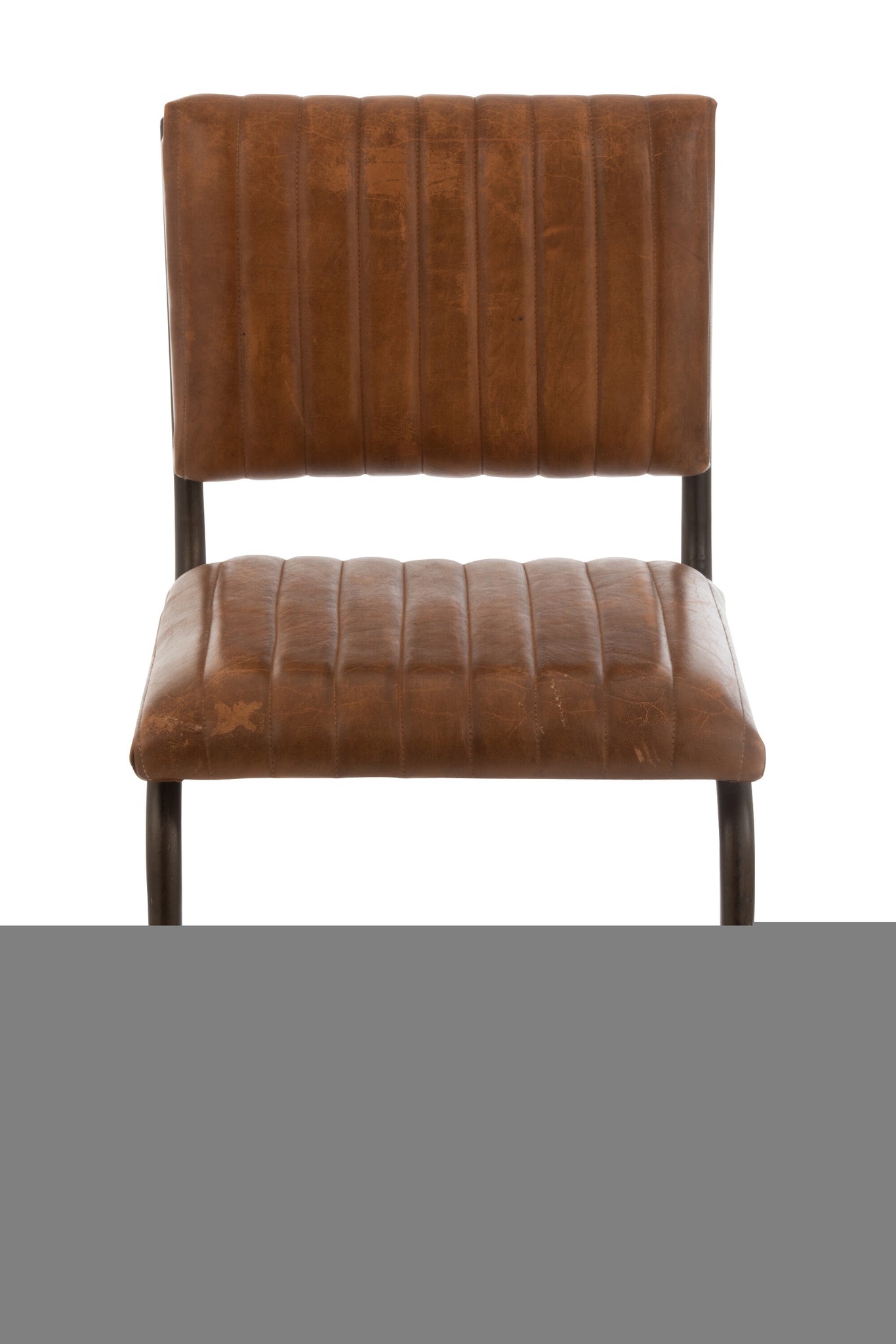 Freischwinger Esszimmerstuhl aus Leder - Cognac