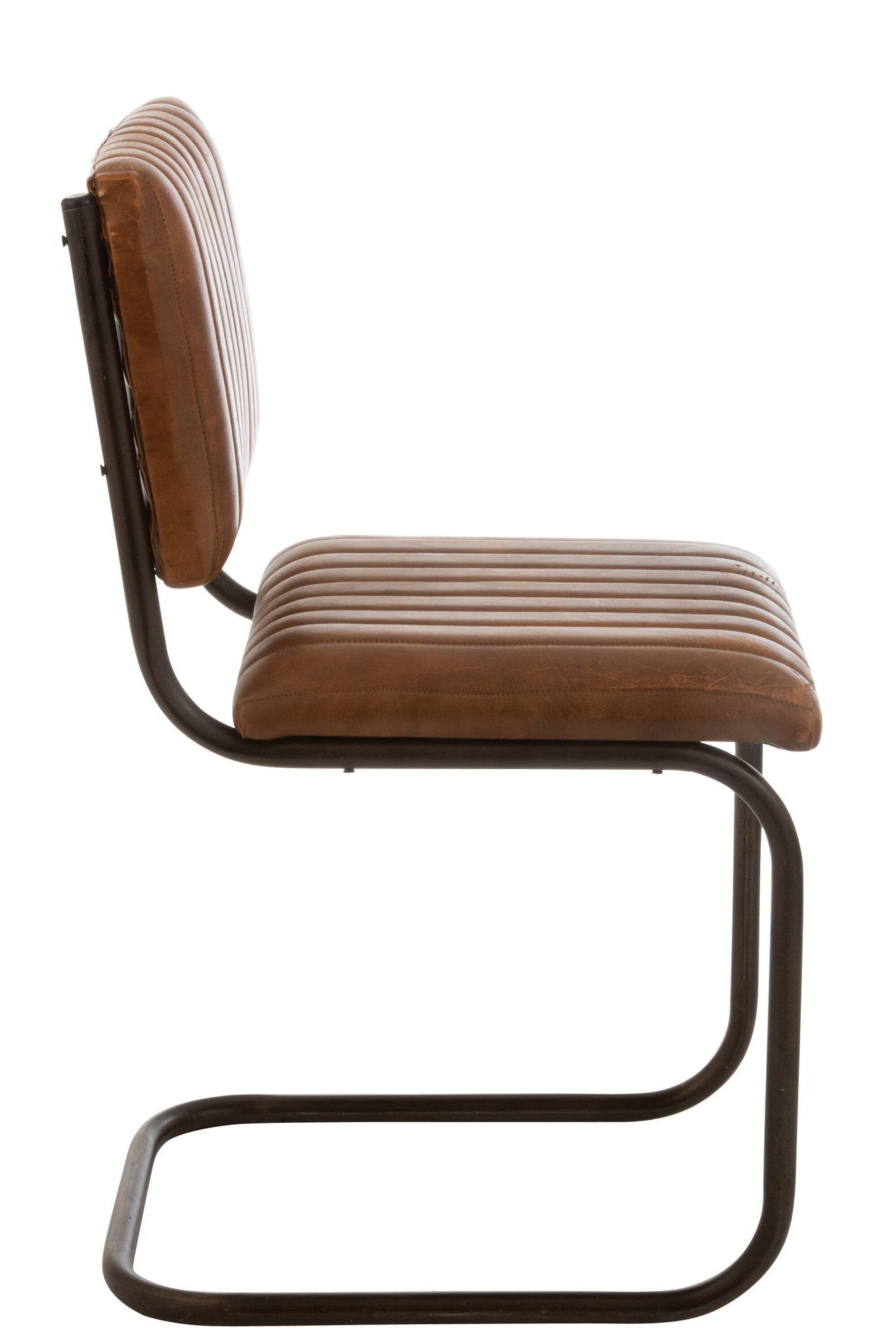 Freischwinger Esszimmerstuhl aus Leder - Cognac