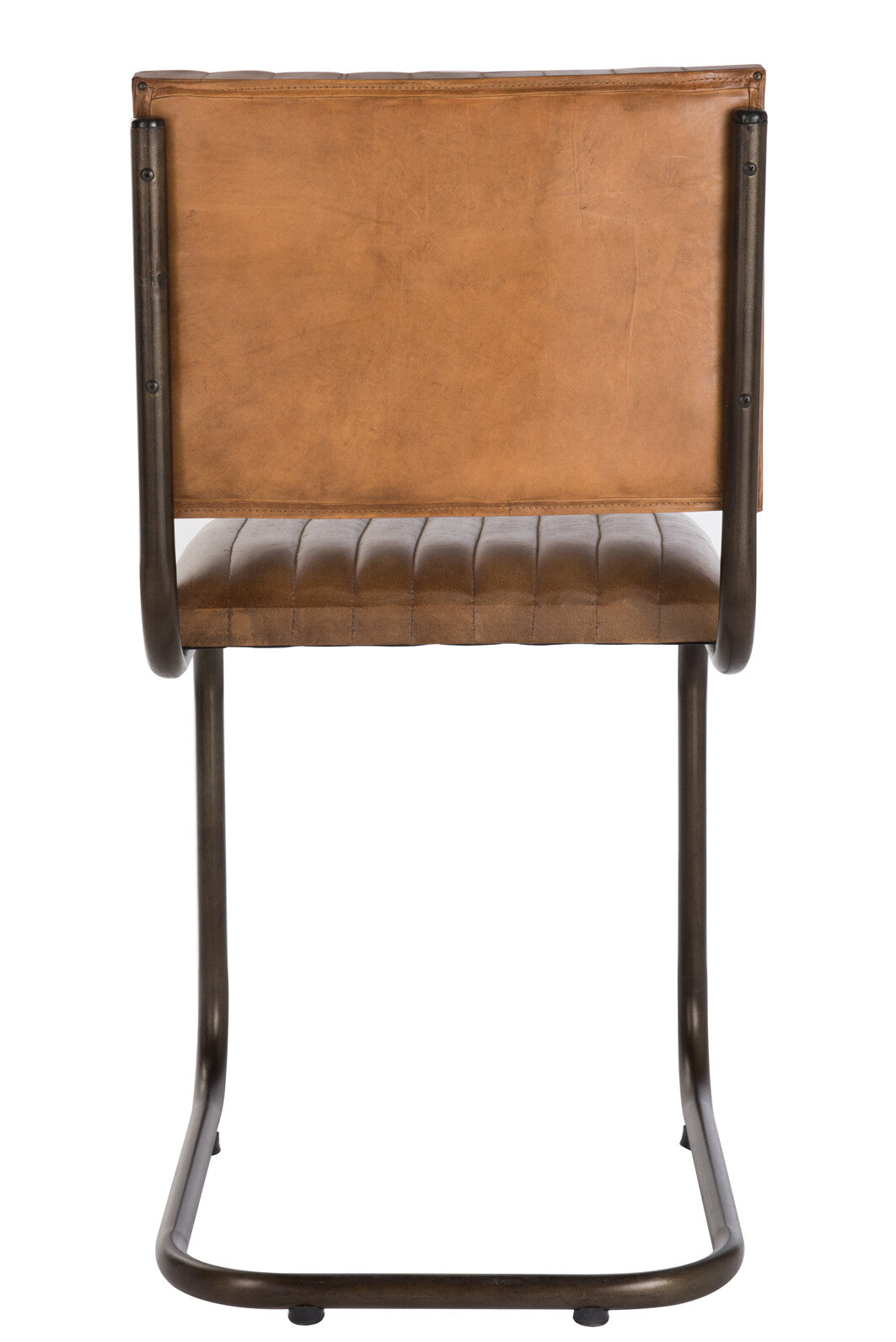 Freischwinger Esszimmerstuhl aus Leder - Cognac
