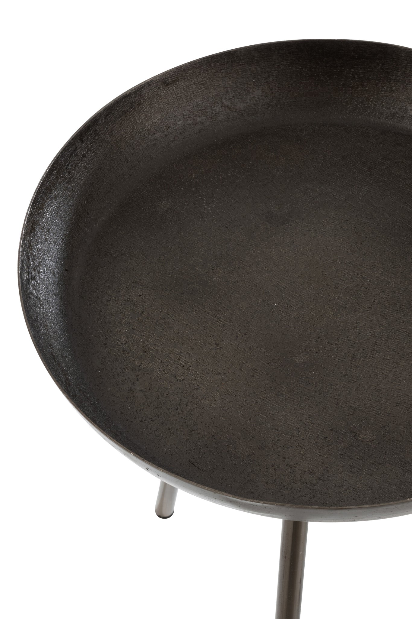 Beistelltische Tablett aus Metall, 3er-Set Ø52cm - Dunkelgrau