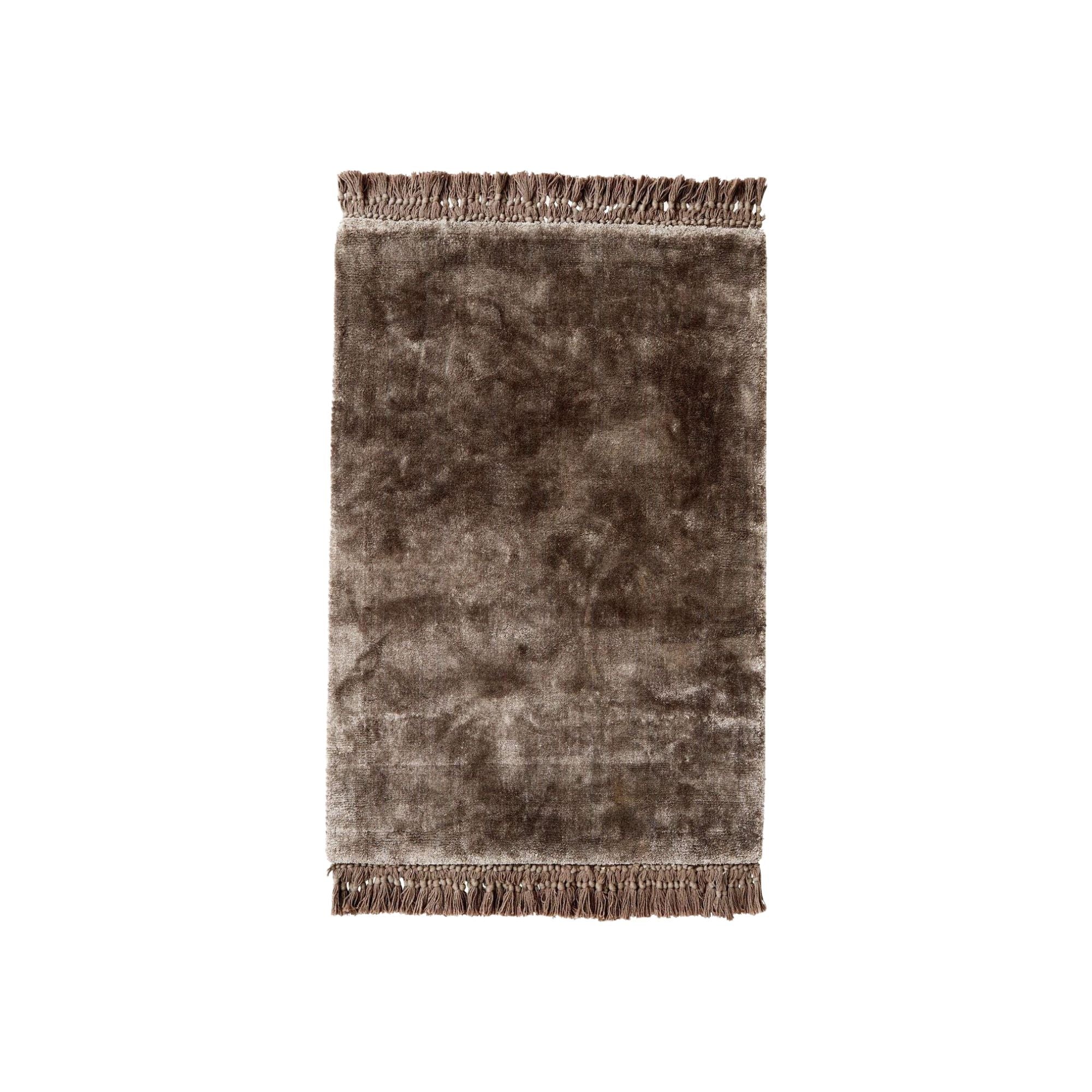 Teppich NOBLE mit Fransen 240*160cm - Braun / Grau