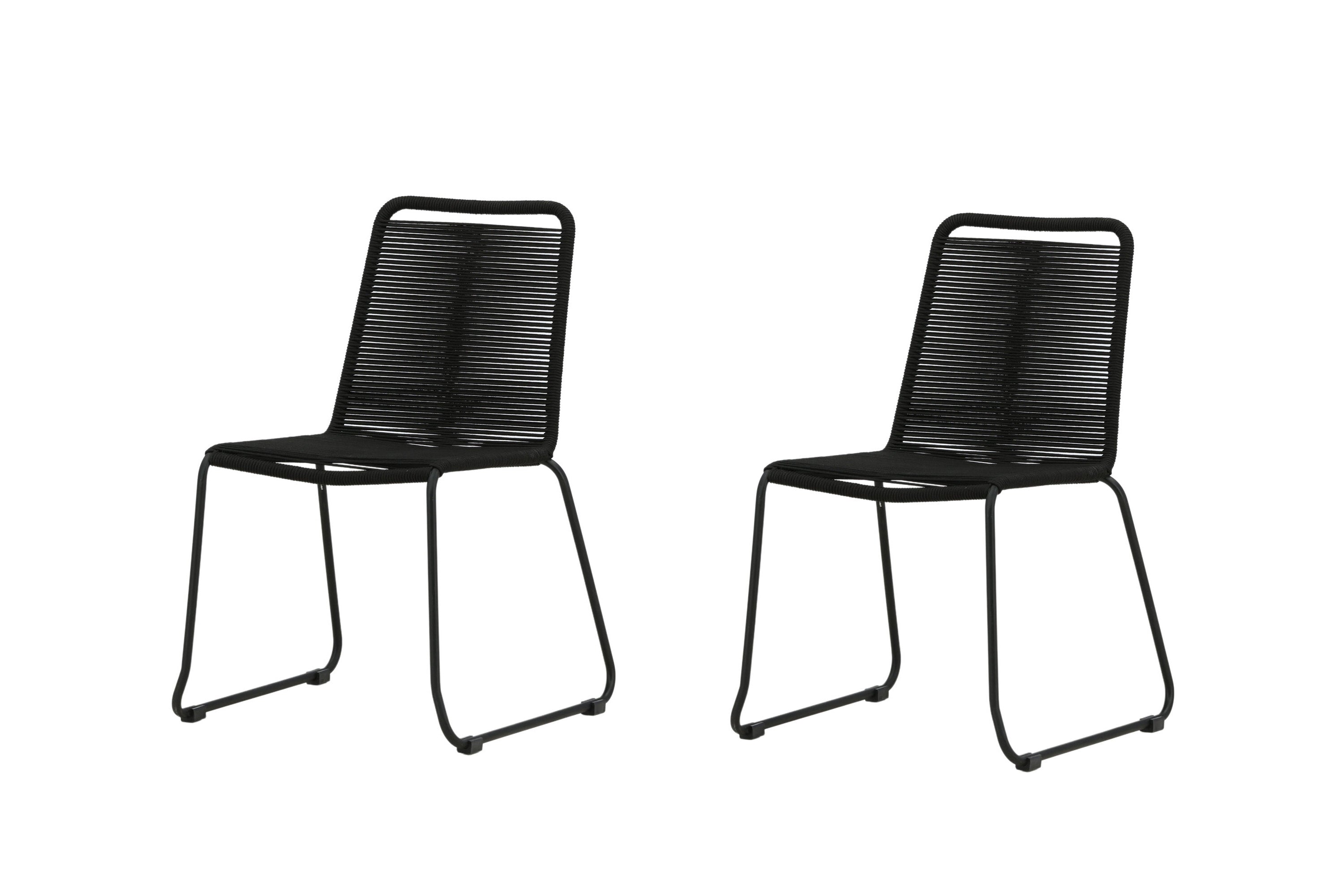 2er-Set Gartenstühle Lindos - Schwarz - Venture Home - le canapé