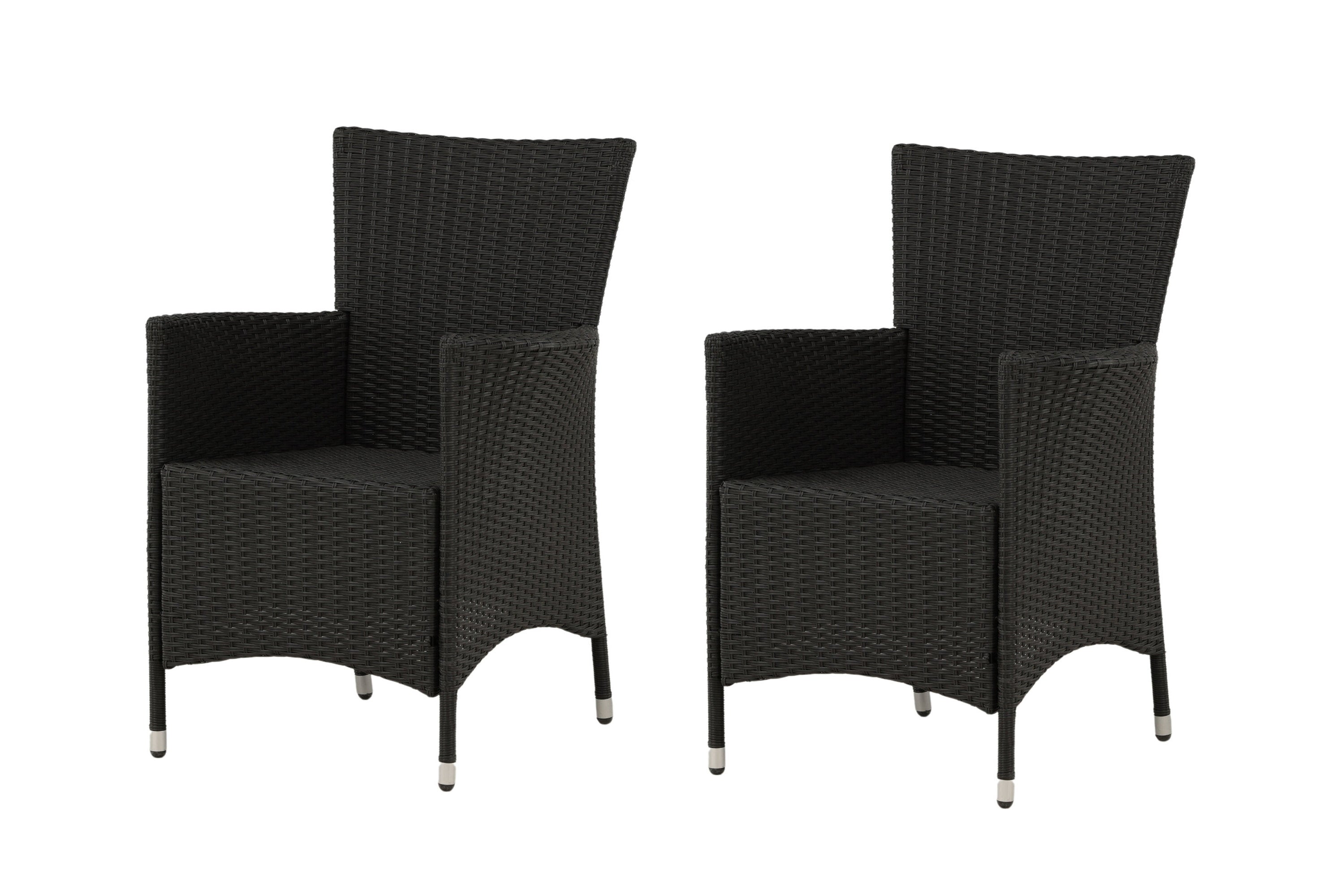 2er-Set Gartenstühle Knick - Schwarz - Venture Home - le canapé