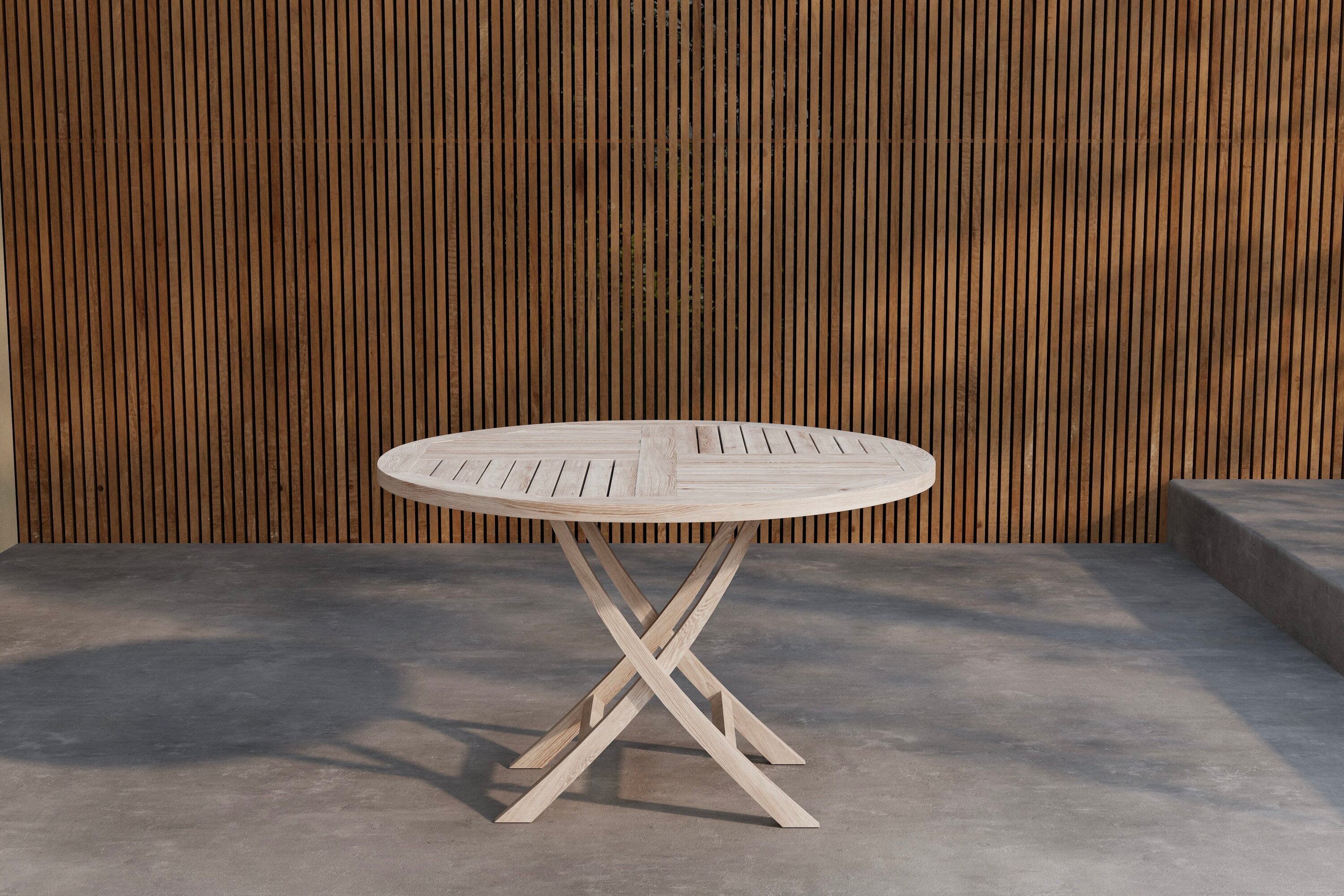 Esstisch Kenya Ø120cm aus Massivholz - Cremeweiß - Venture Home - le canapé