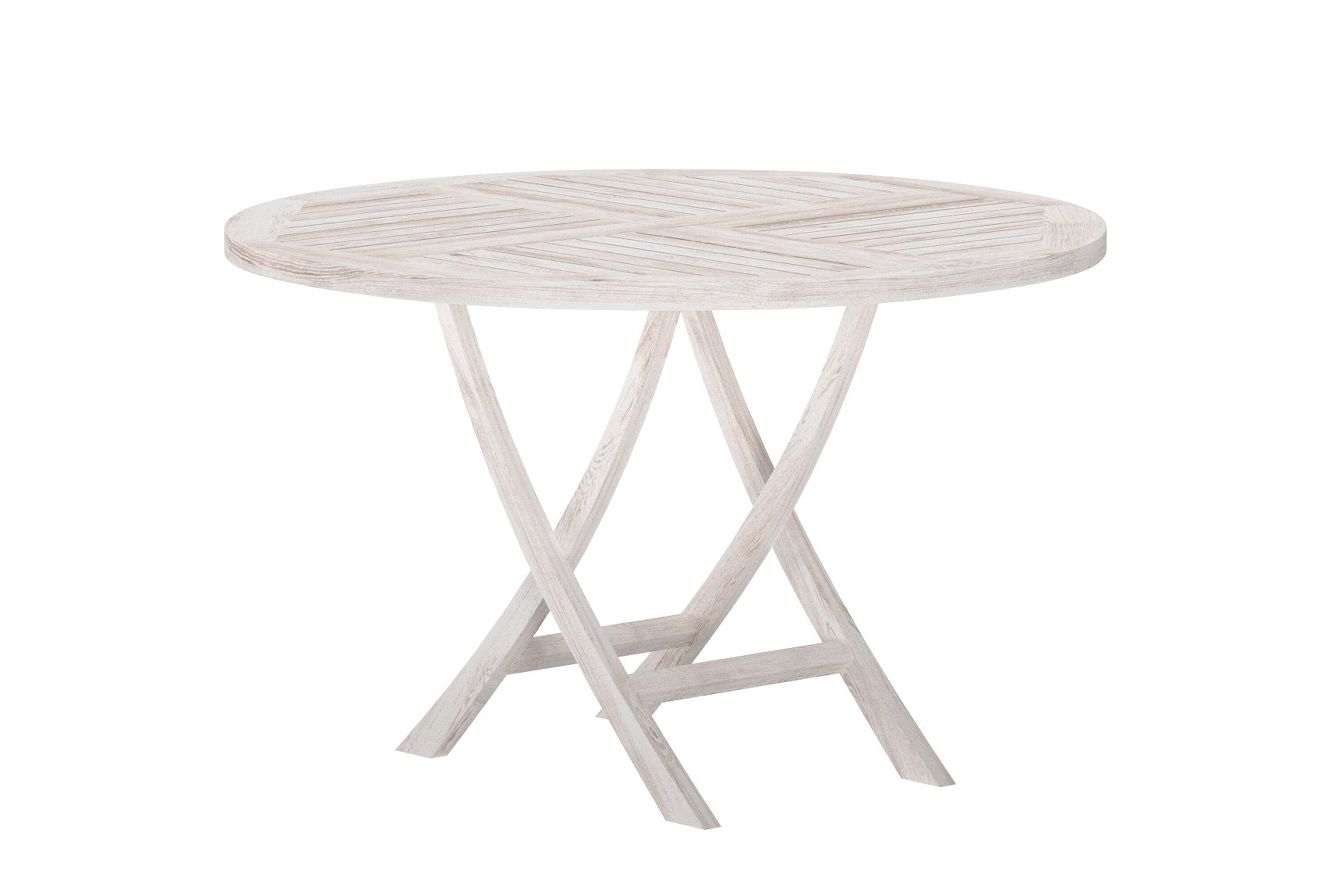 Esstisch Kenya Ø120cm aus Massivholz - Cremeweiß - Venture Home - le canapé
