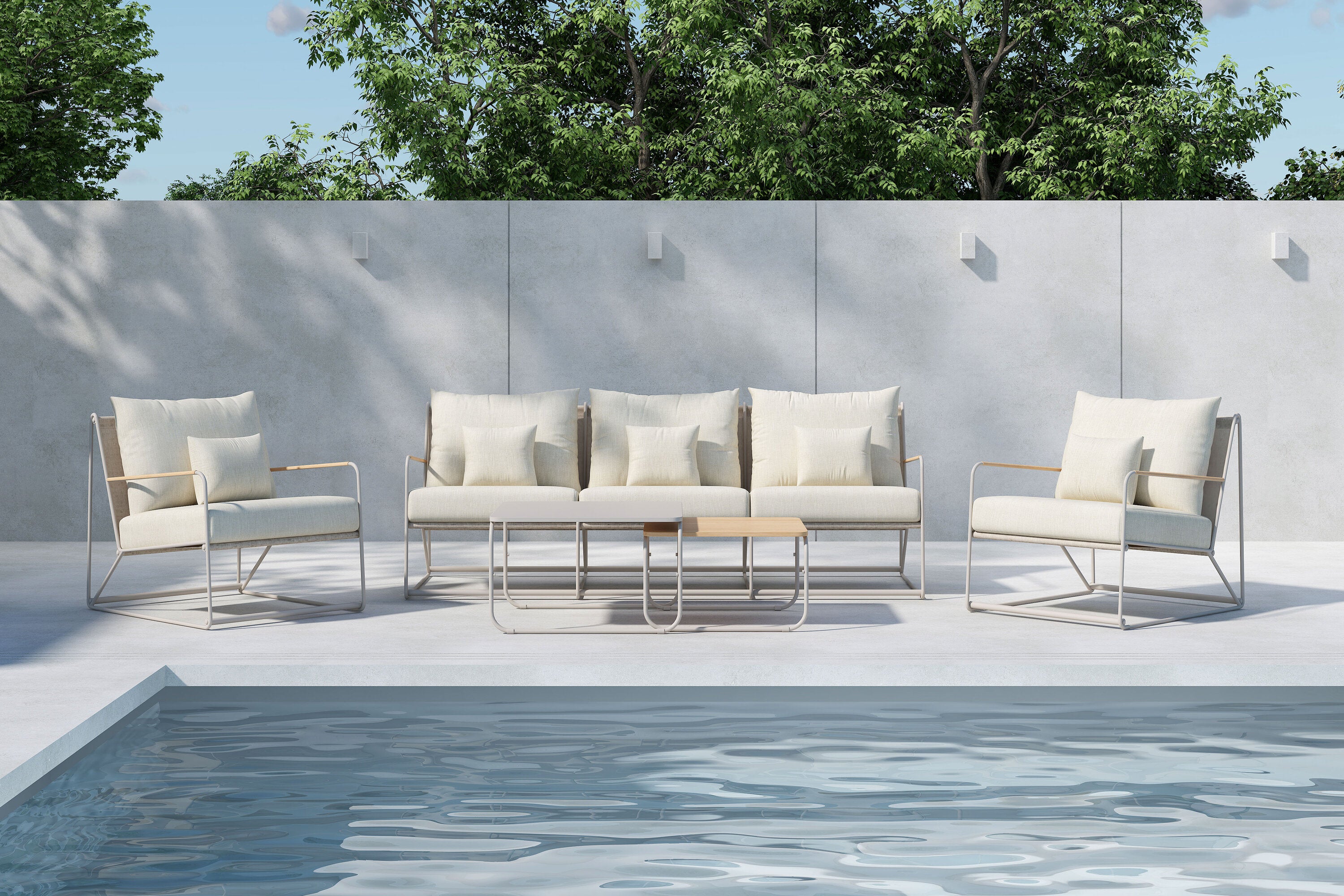 Loungeset Palazzo aus Metall - Beige - Venture Home - le canapé