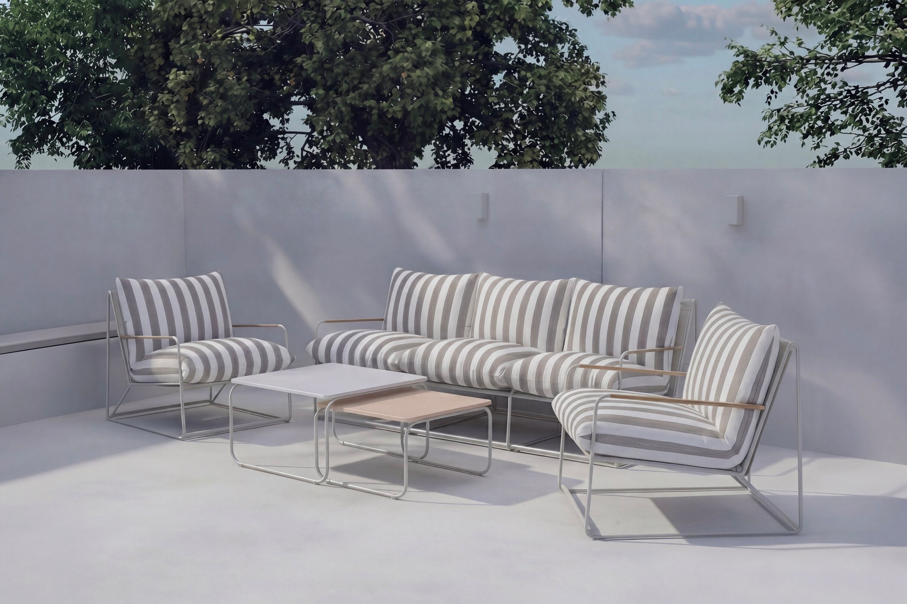 Loungeset Palazzo aus Metall mit Kissen - Beige - Venture Home - le canapé