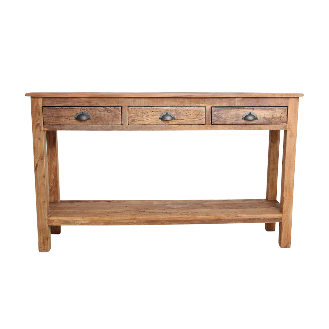 Sideboard Farmwood 150cm aus Massivholz mit 3 Schubladen - Braun