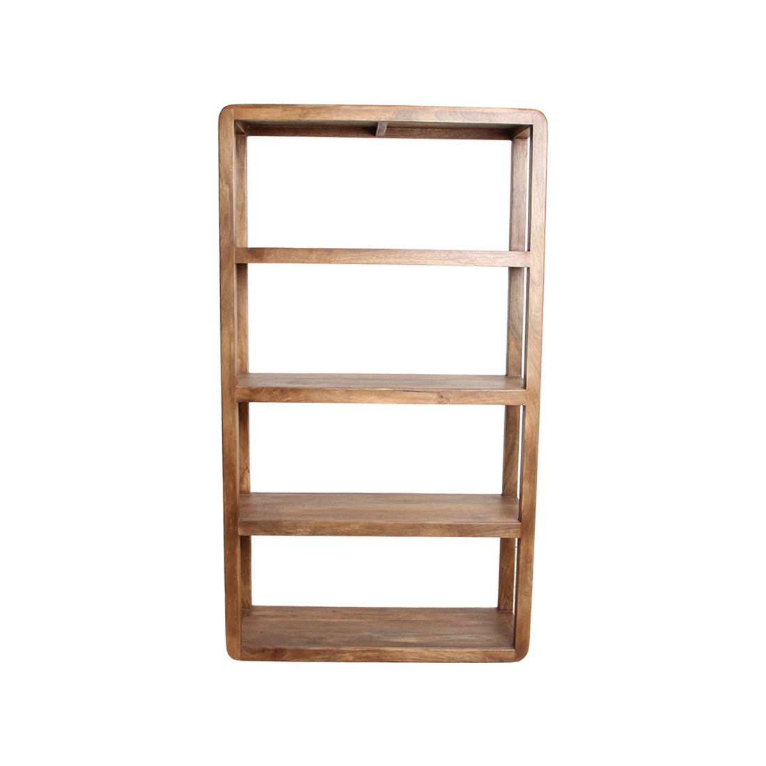 Regal Bullnose 177cm aus Massivholz mit 5 Fachböden - Braun