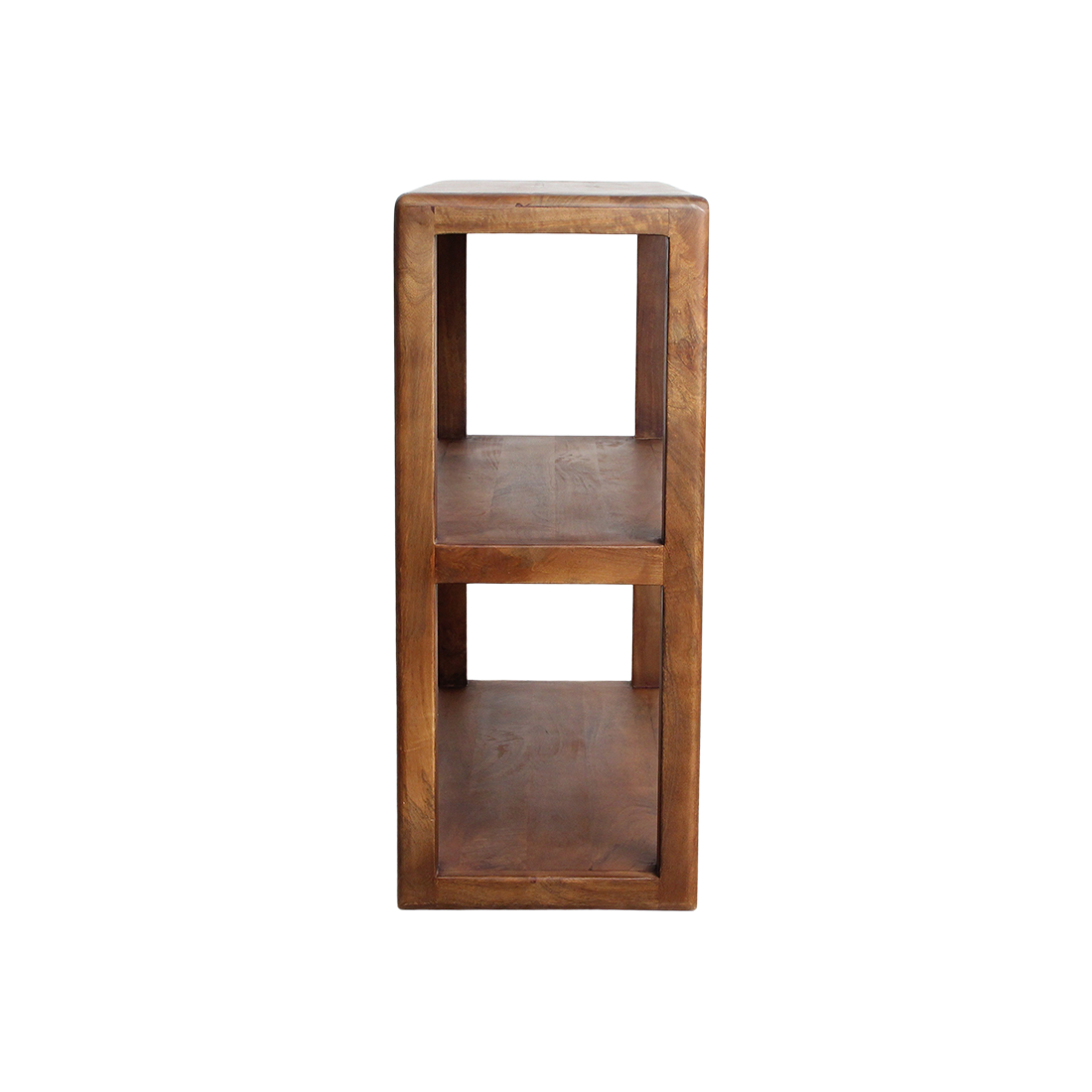 Regal Bullnose 100cm aus Massivholz mit 2 offenen Fächern - Braun